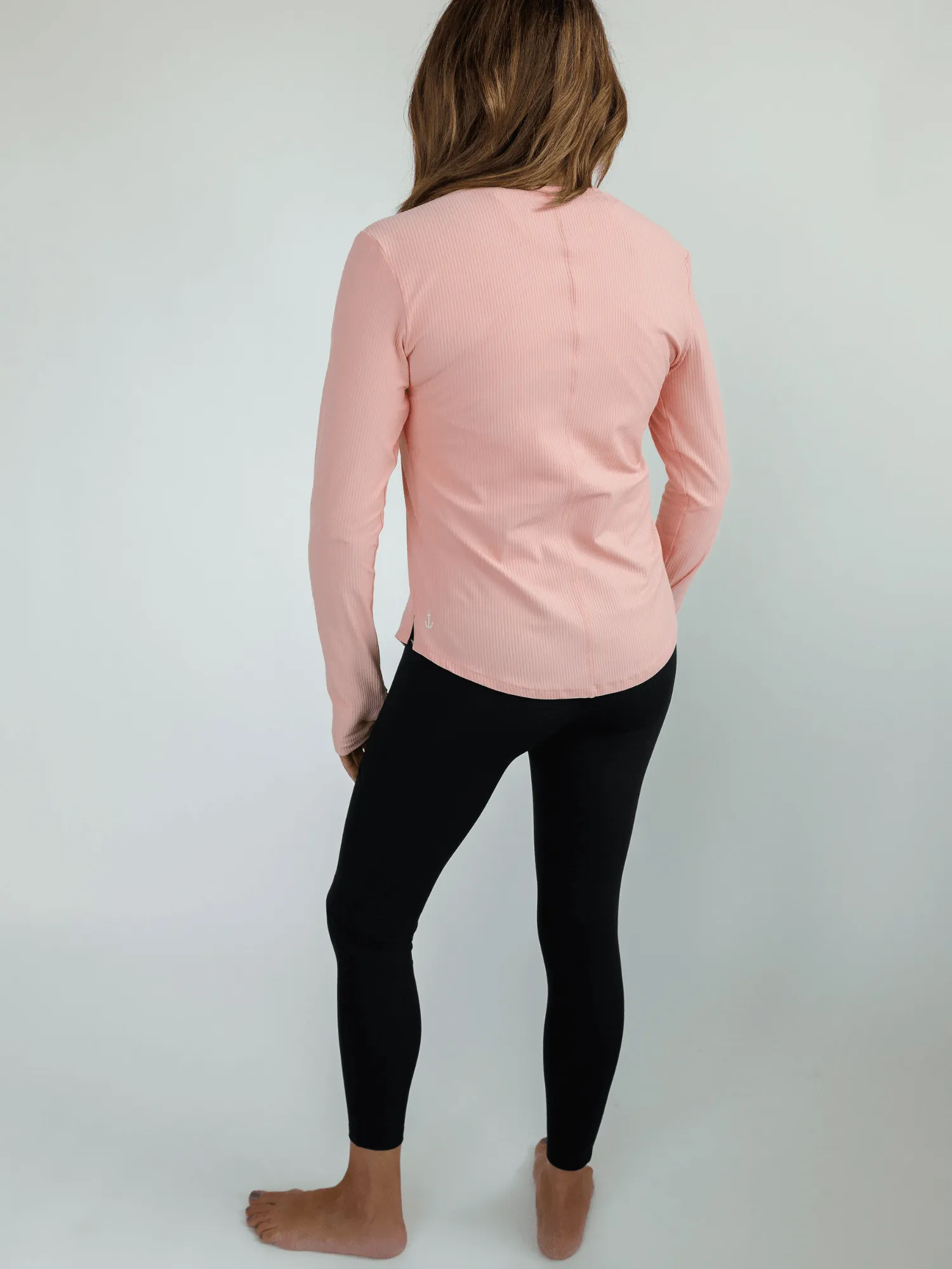 Dewdrop Pink "Allie" Slim Fit Henley Long Sleeve