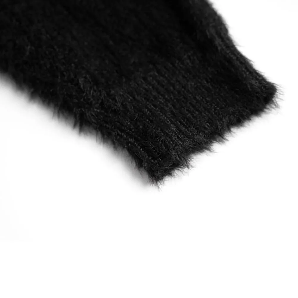 Distressed Turtleneck Long Sweater