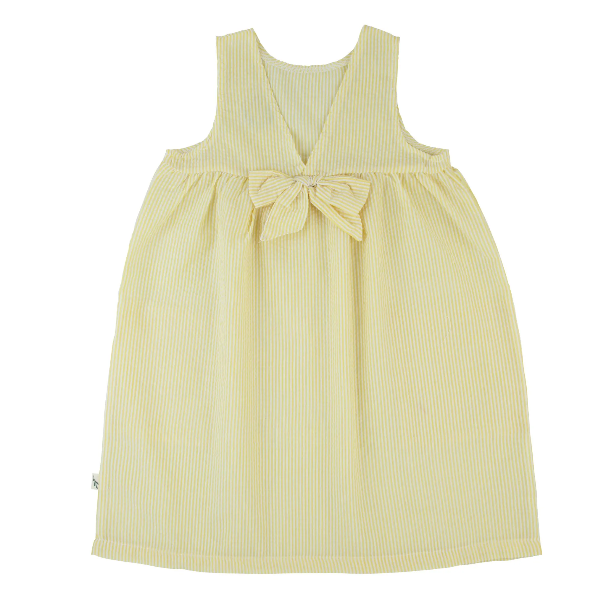 dress striped jumper with side pockets - yellow