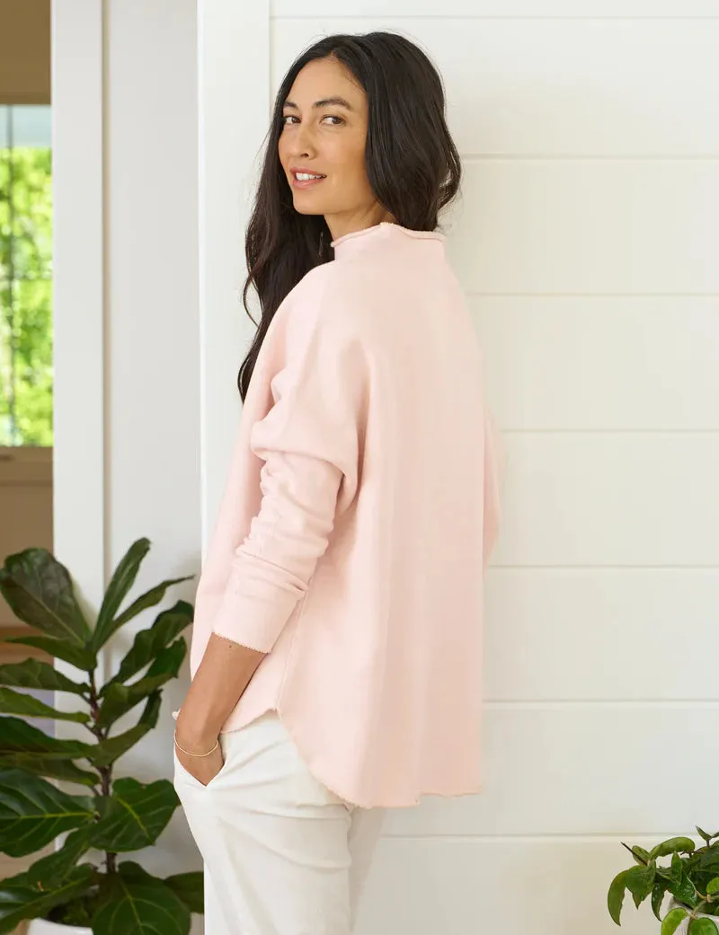EFFIE Triple Fleece Funnel Neck Capelet in Vintage Rose