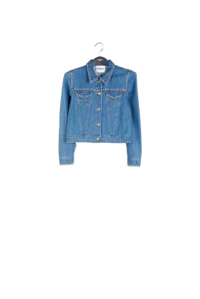 Embellished cropped jeans jacket