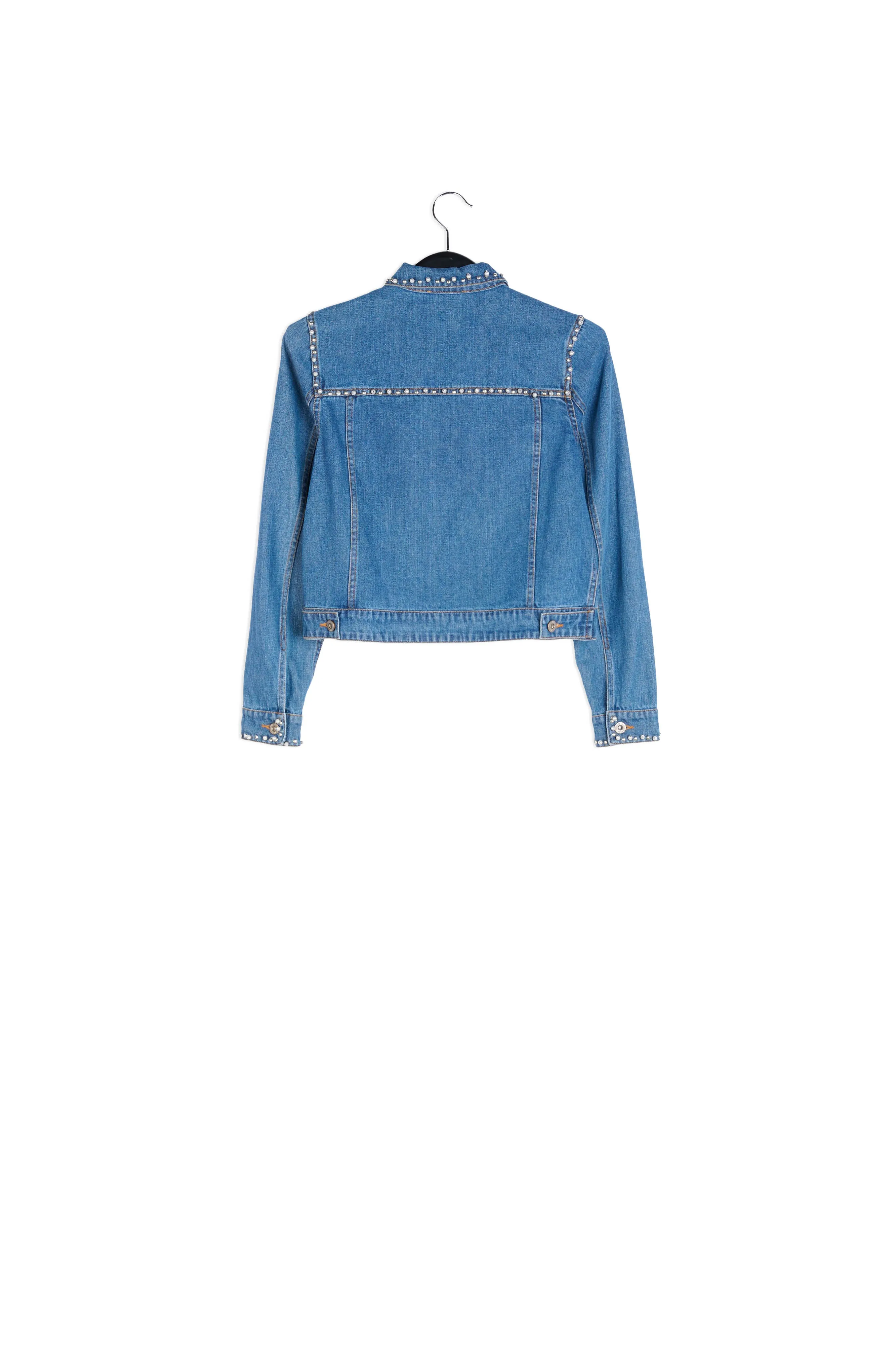Embellished cropped jeans jacket