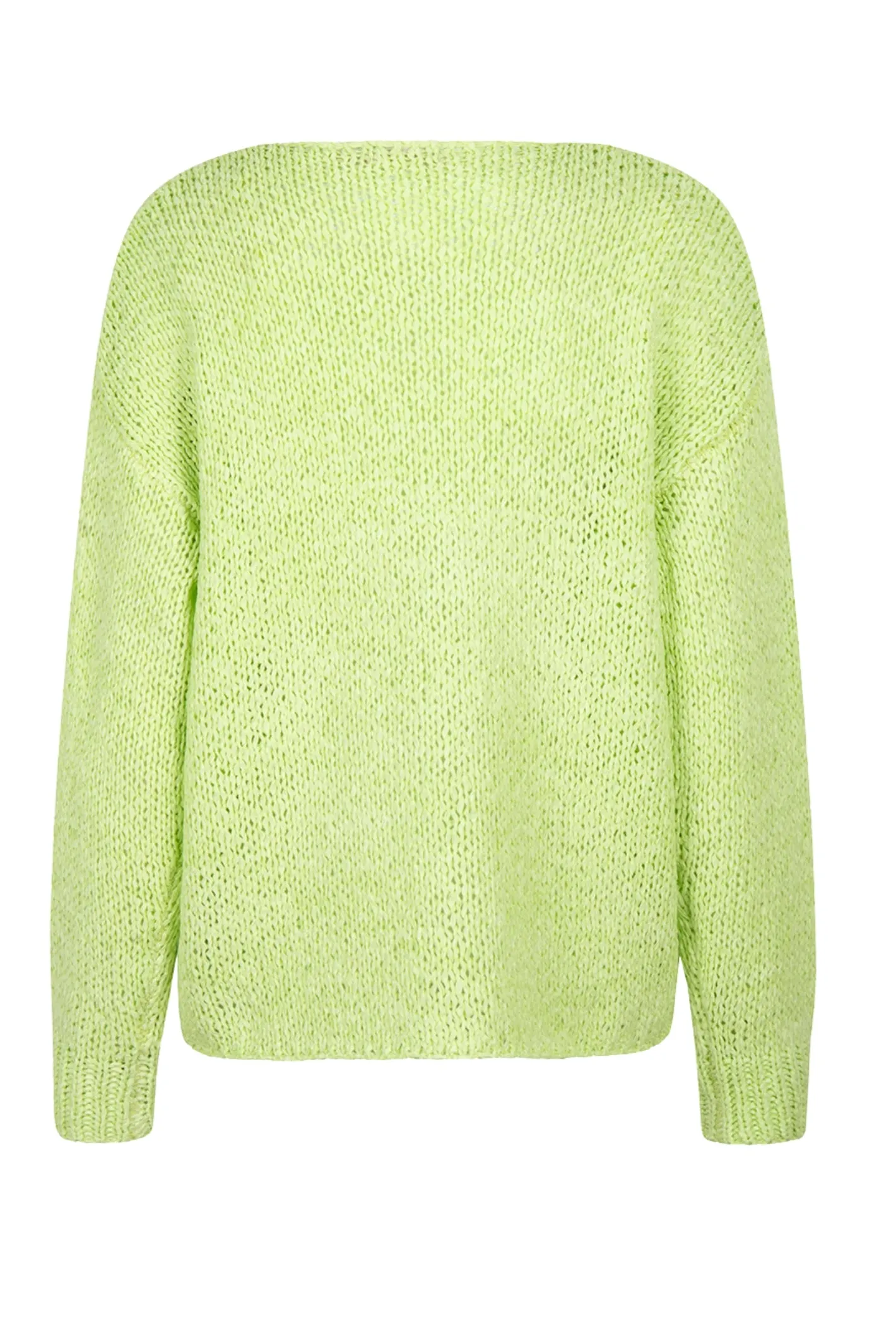 EsQualo 02023 V-neck Tape Yarn Sweater in Apple Green