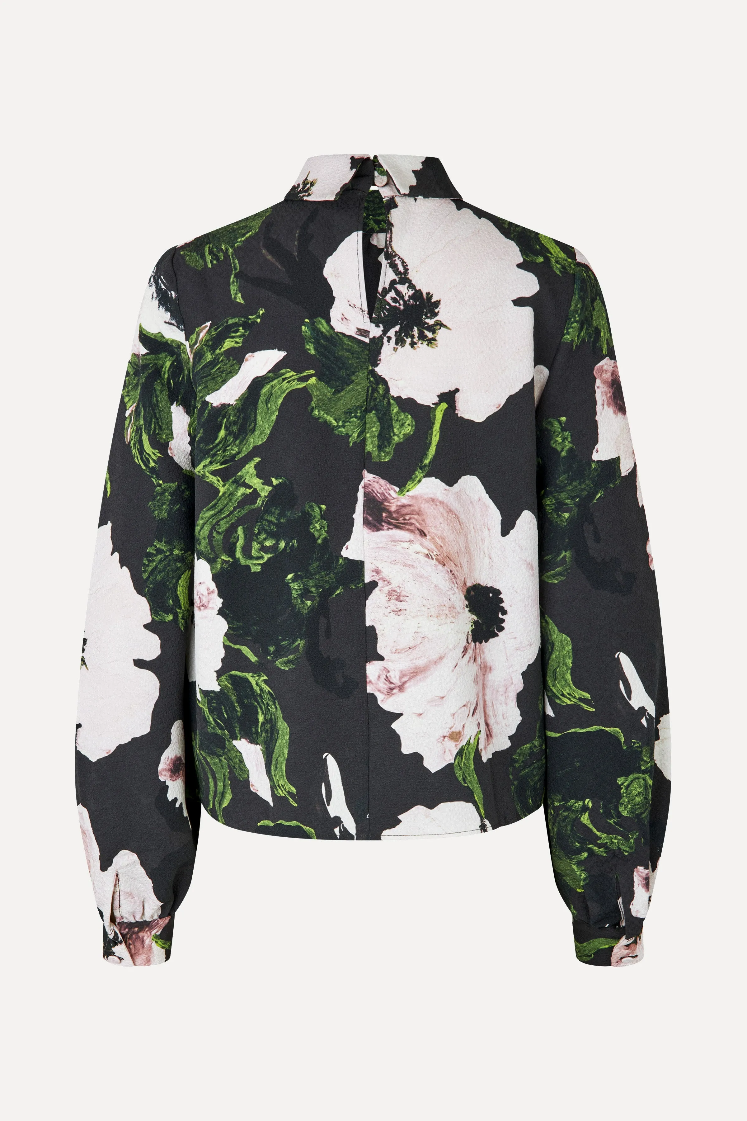 Gathered Long Sleeve Top - Umber Windflower