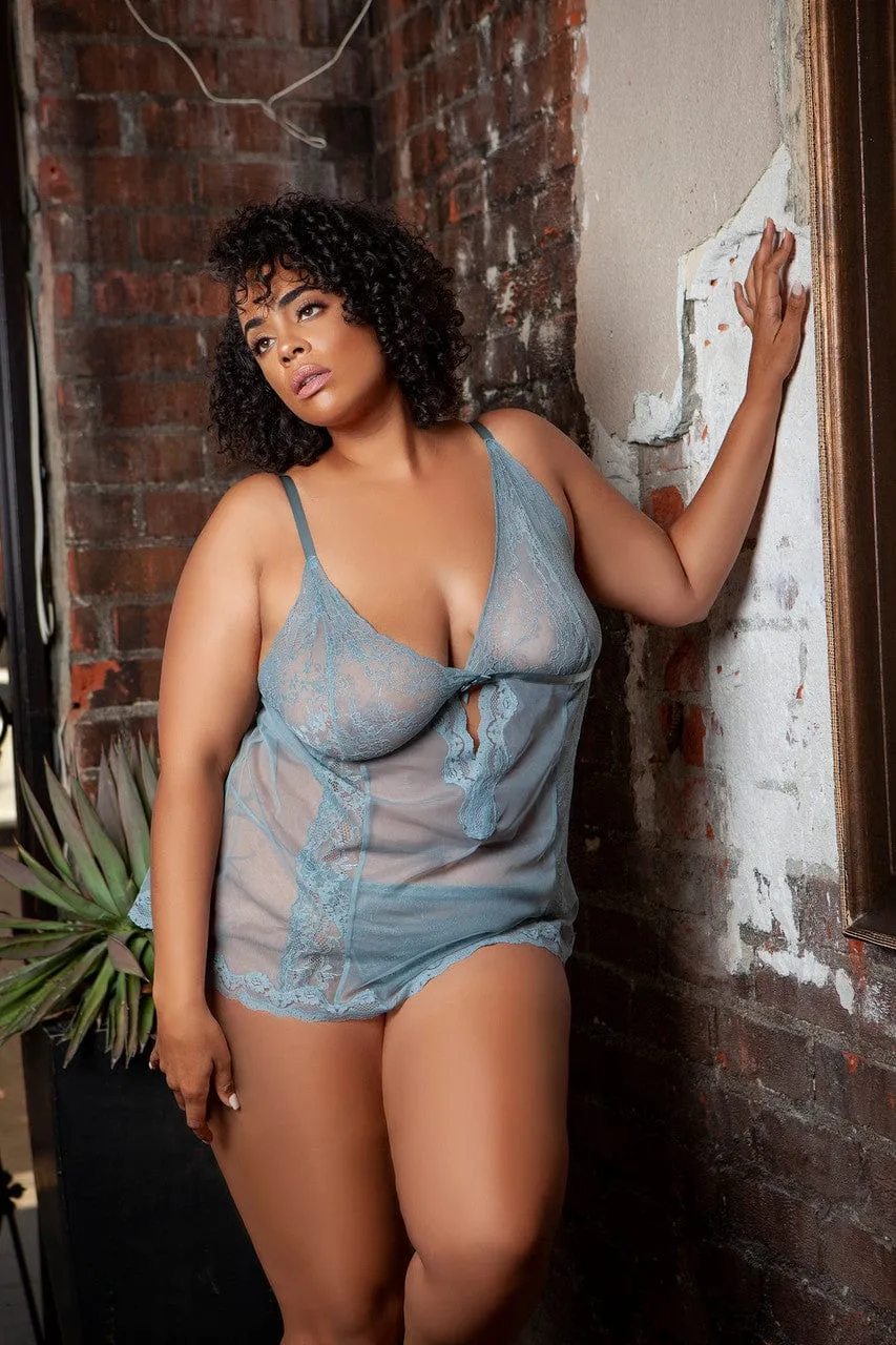 Geovan Lace Cup Babydoll Grey