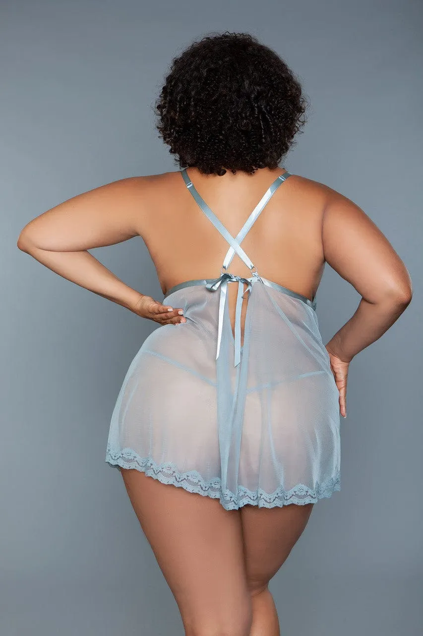 Geovan Lace Cup Babydoll Grey