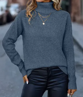 Heathered Turtleneck Sweater