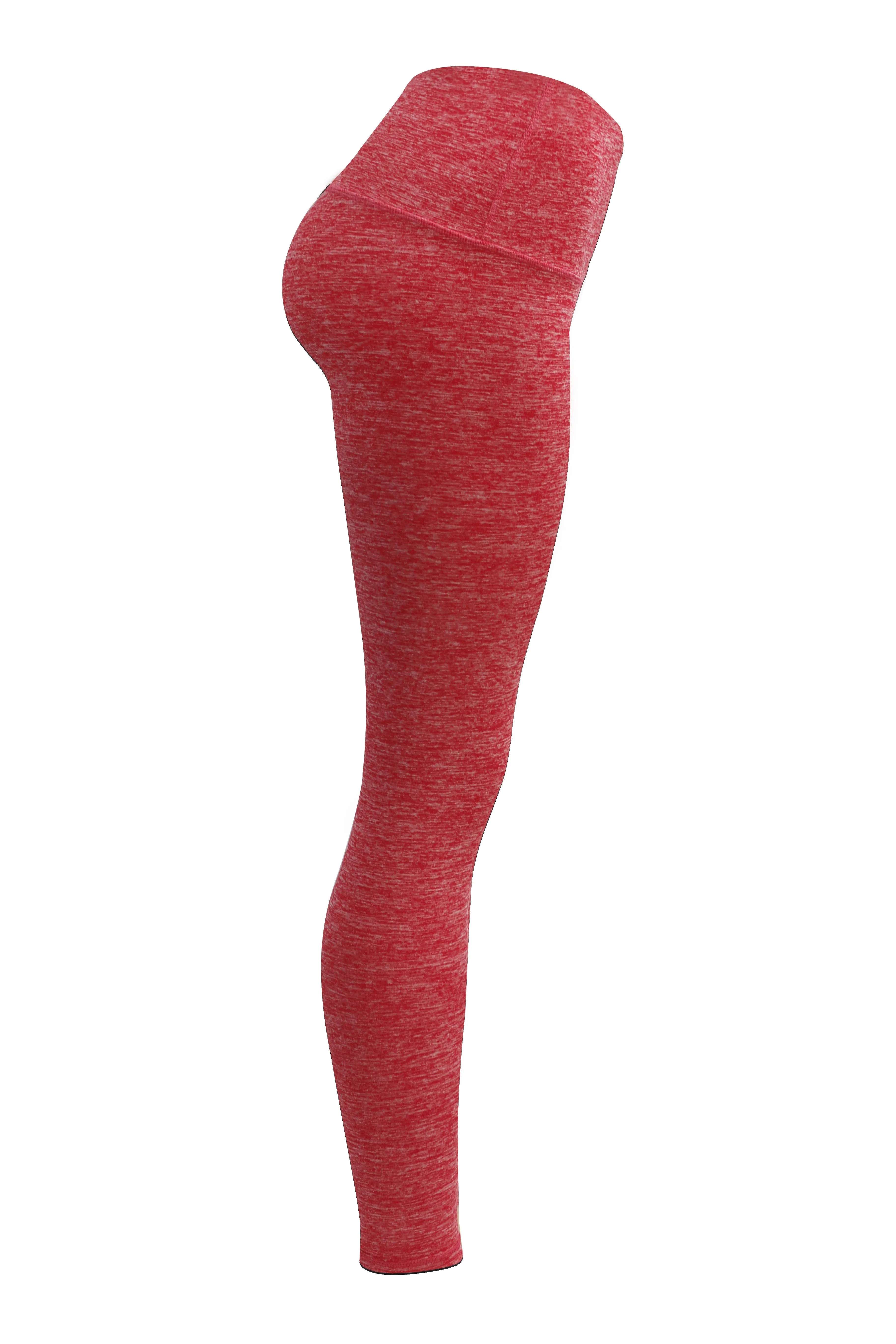 High Waist Plus Size Pants heatherred_Plus Size