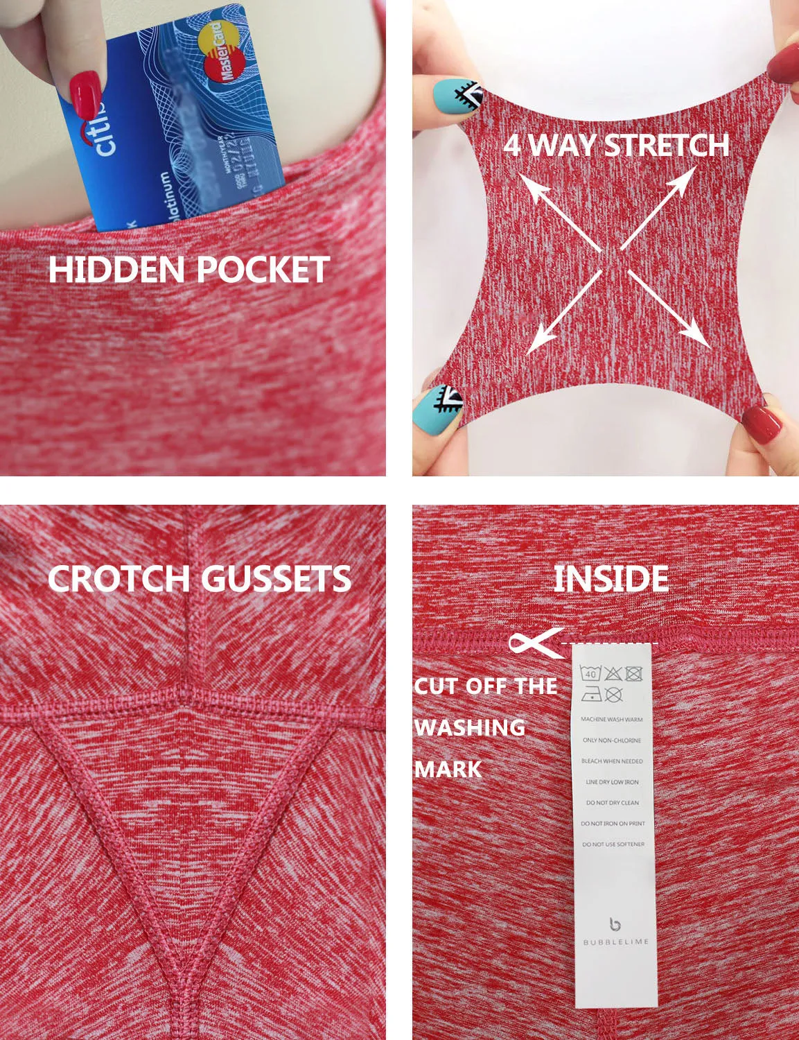 High Waist Plus Size Pants heatherred_Plus Size
