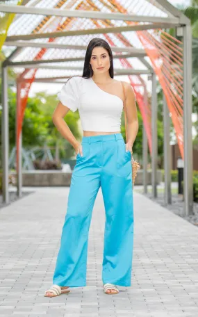 high waist satin pants