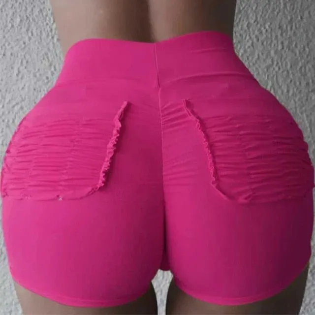 High Waist Solid Color Peach Hip Sexy Sports Pants Running Hip Tight Pants Women Fitness Jogging Gym Stretch Pocket Sports Pants
