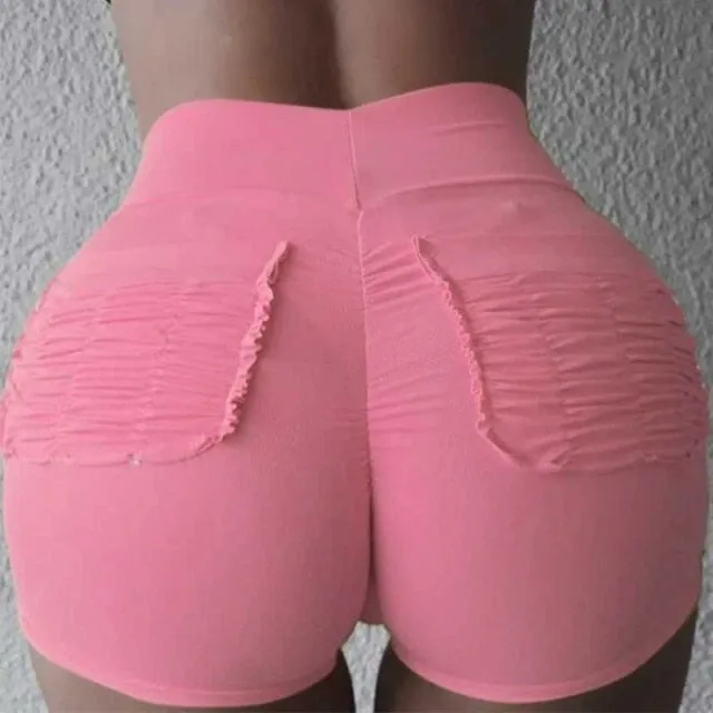High Waist Solid Color Peach Hip Sexy Sports Pants Running Hip Tight Pants Women Fitness Jogging Gym Stretch Pocket Sports Pants