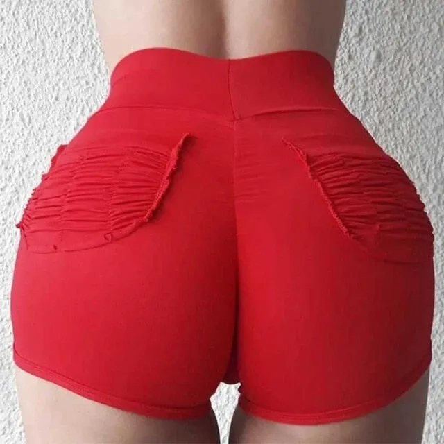 High Waist Solid Color Peach Hip Sexy Sports Pants Running Hip Tight Pants Women Fitness Jogging Gym Stretch Pocket Sports Pants