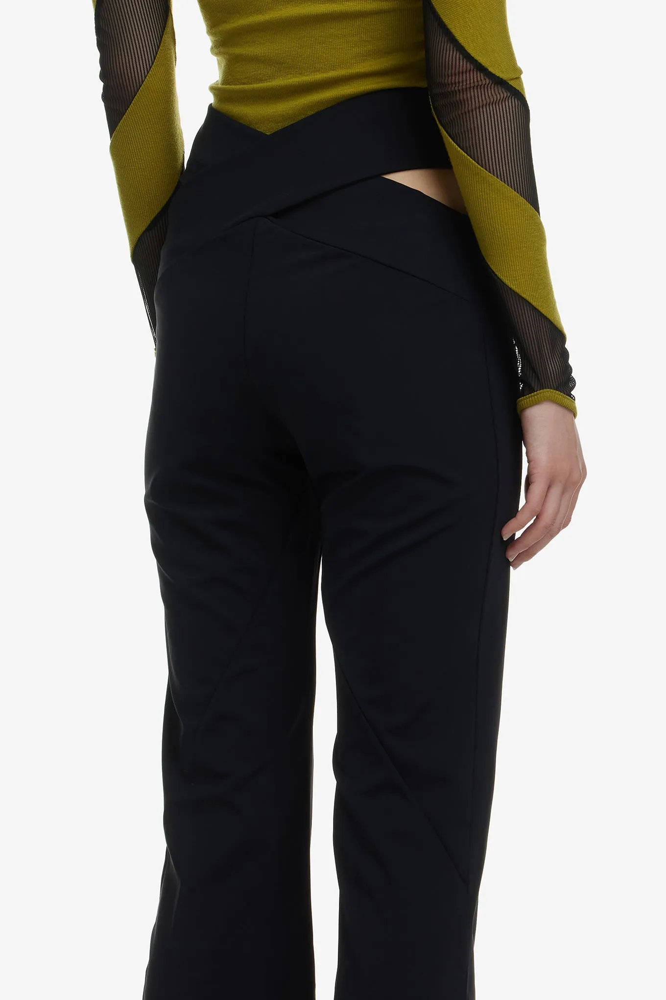 HIGH WAIST SPANDEX BELT TROUSERS