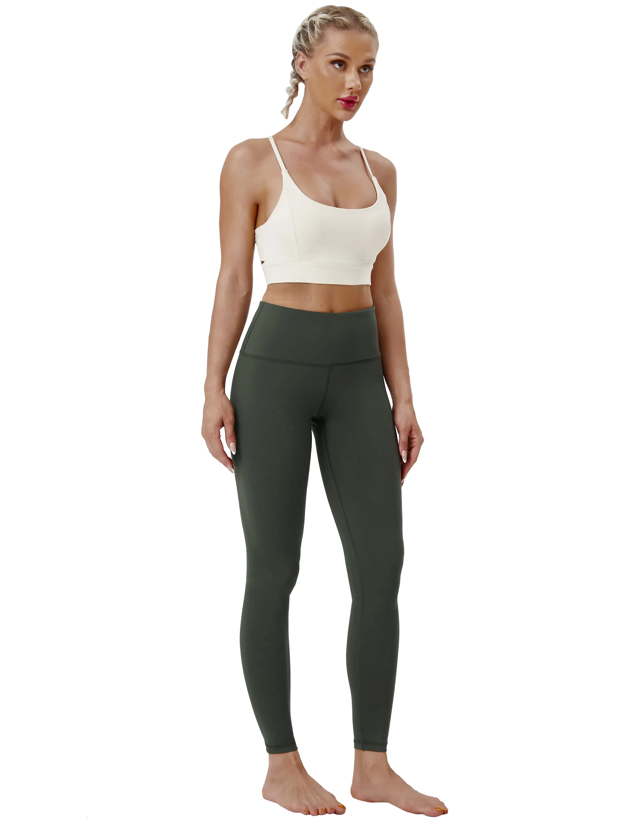 High Waist Tall Size Pants olivegray_Tall Size