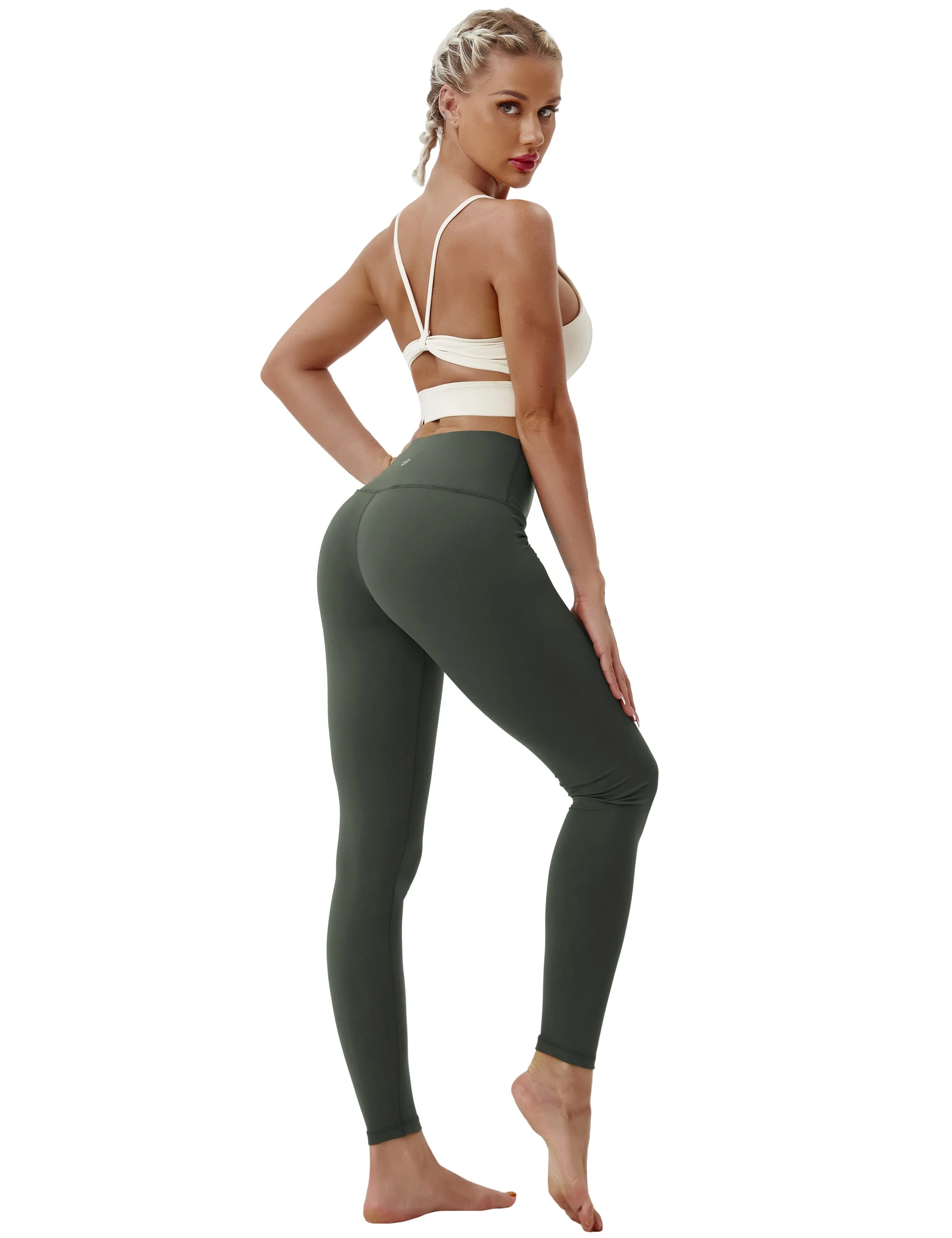 High Waist Tall Size Pants olivegray_Tall Size