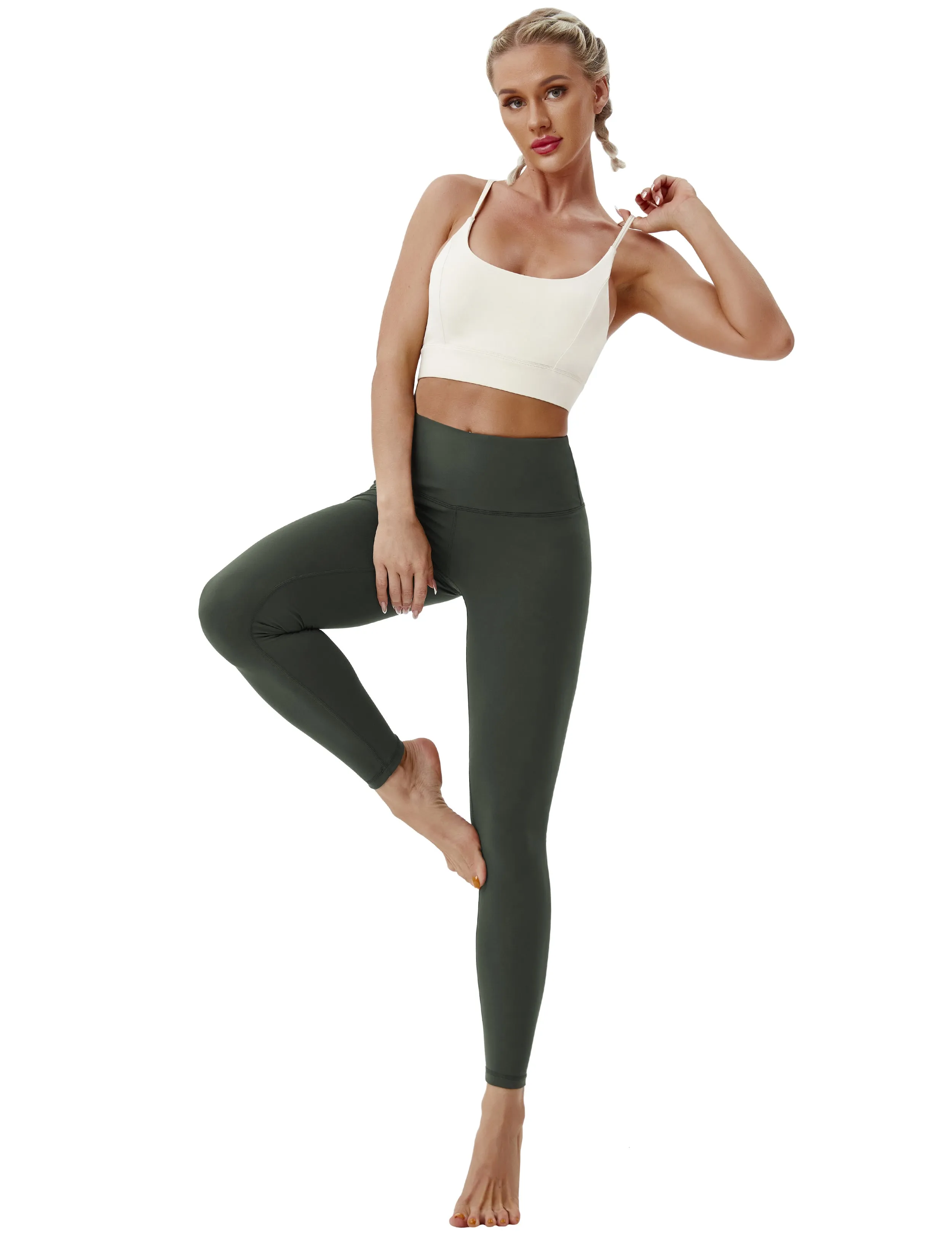High Waist Tall Size Pants olivegray_Tall Size