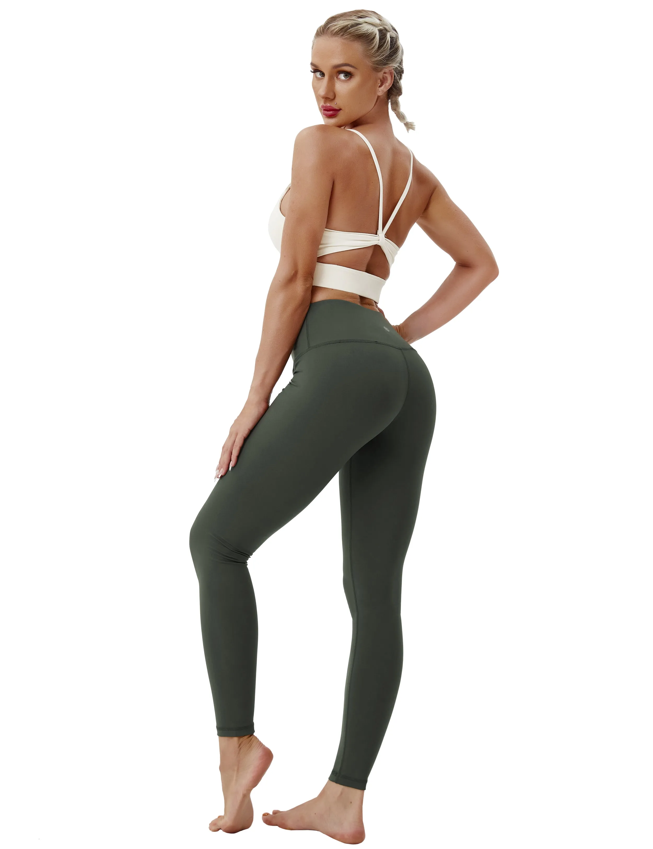 High Waist Tall Size Pants olivegray_Tall Size