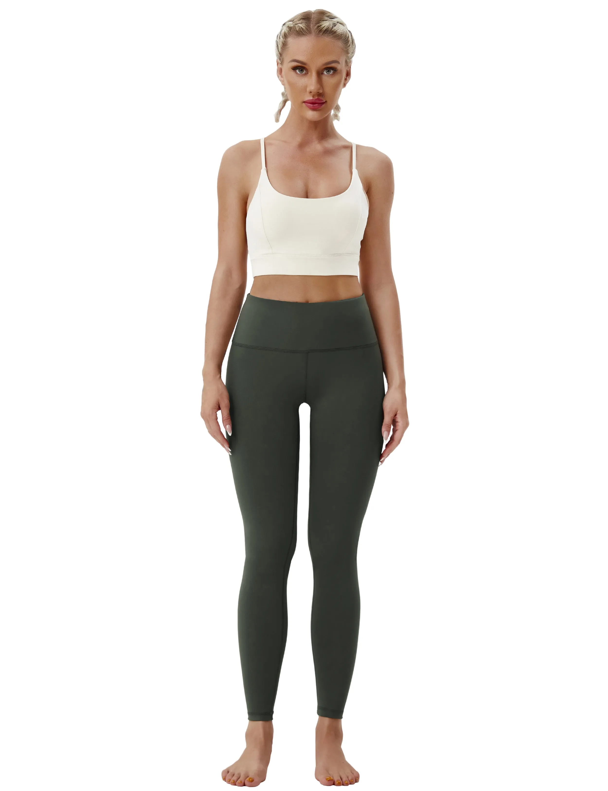 High Waist Tall Size Pants olivegray_Tall Size