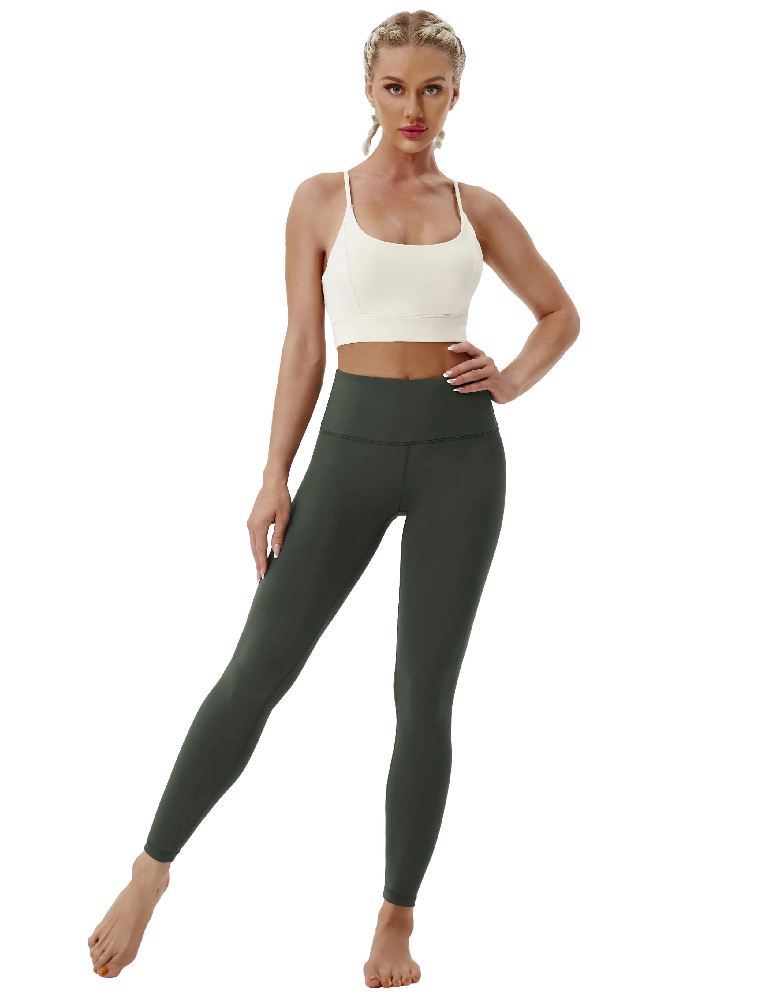 High Waist Tall Size Pants olivegray_Tall Size