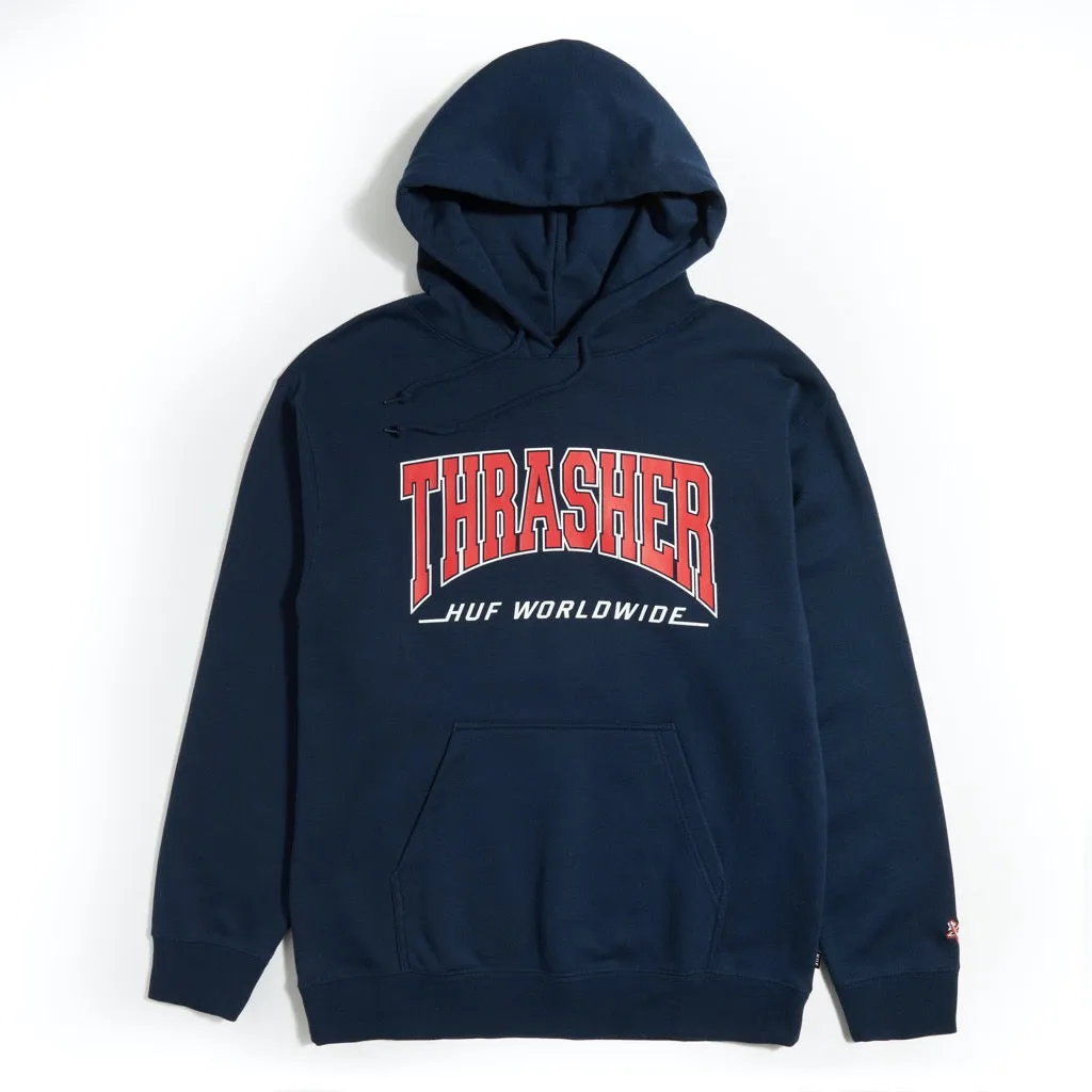 HUF X Thrasher Bayview Hoodie Navy
