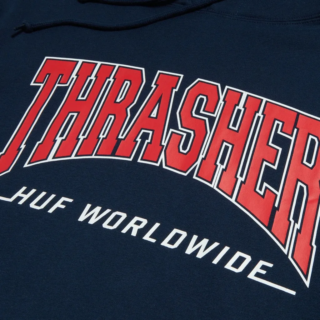 HUF X Thrasher Bayview Hoodie Navy