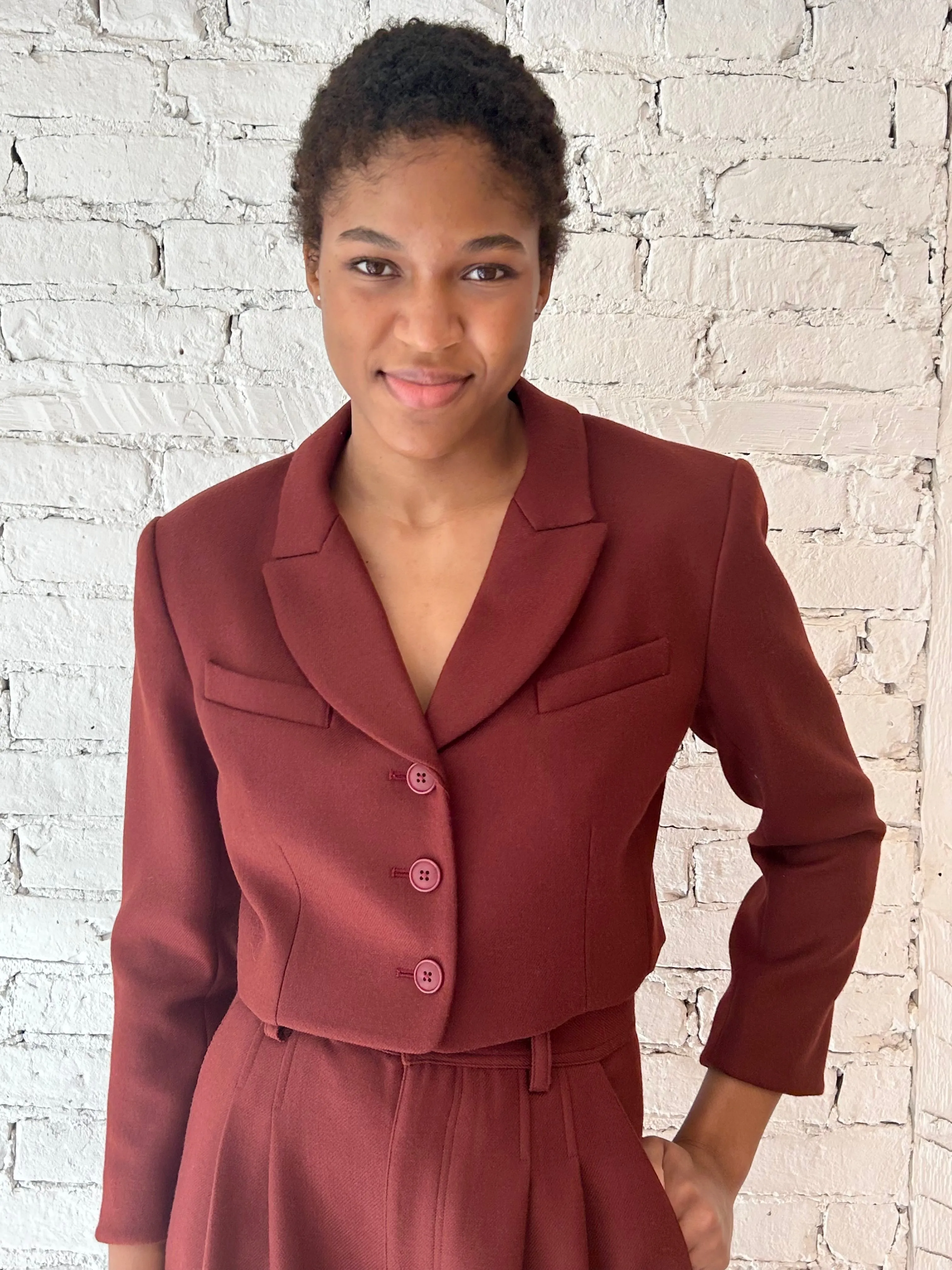 Jack Cropped Jacket - Wool - Rust