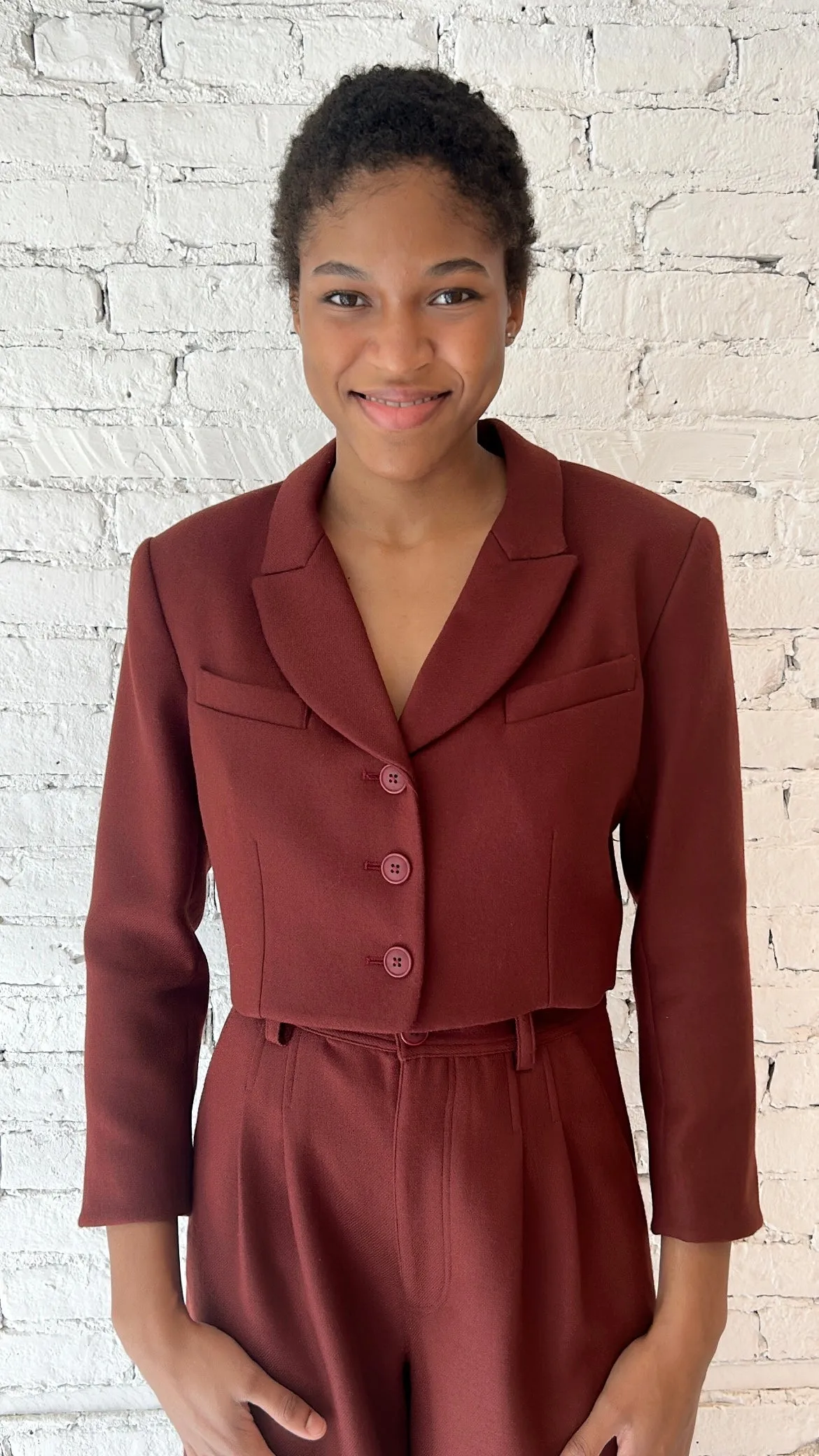 Jack Cropped Jacket - Wool - Rust