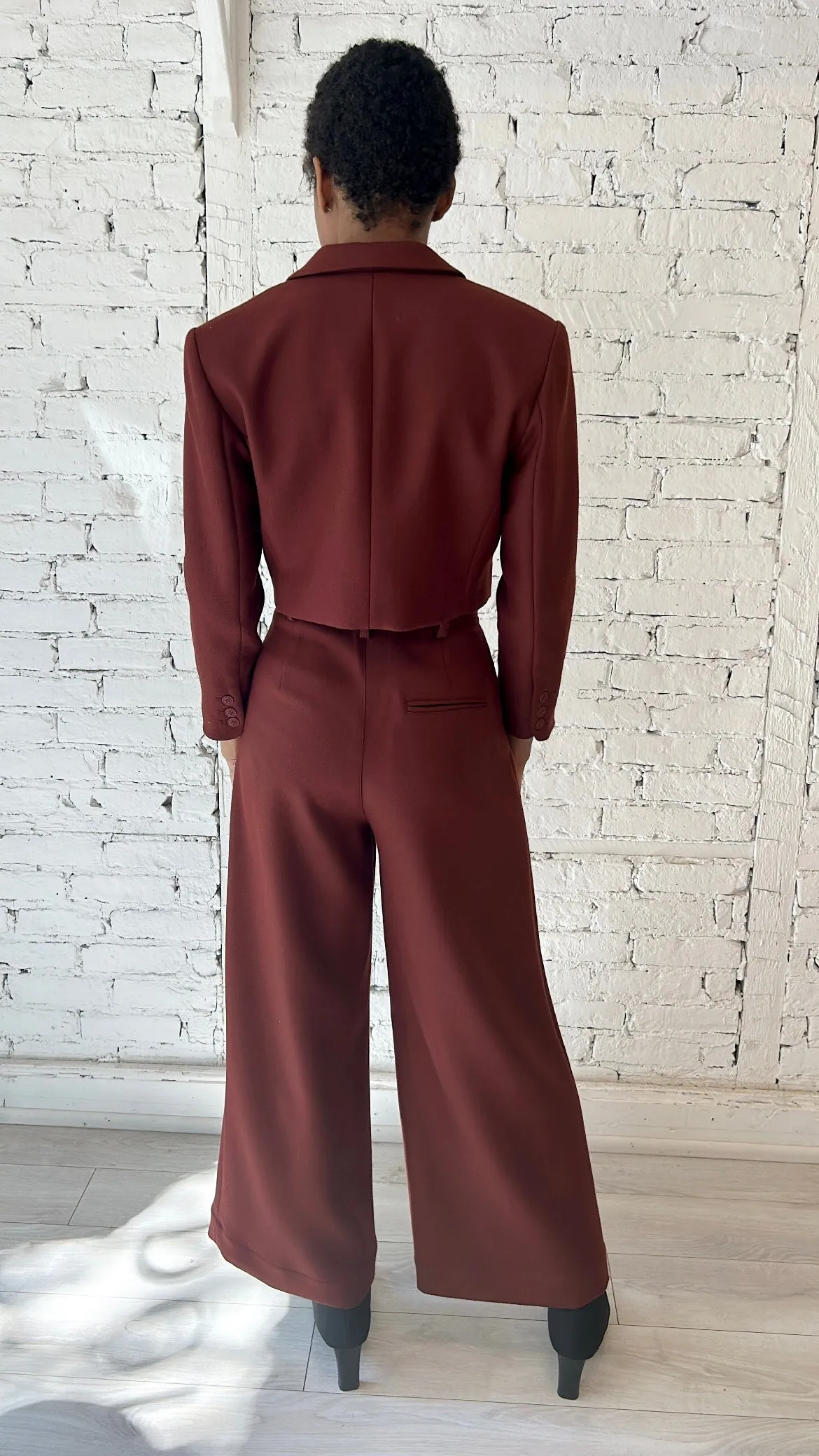 Jack Cropped Jacket - Wool - Rust