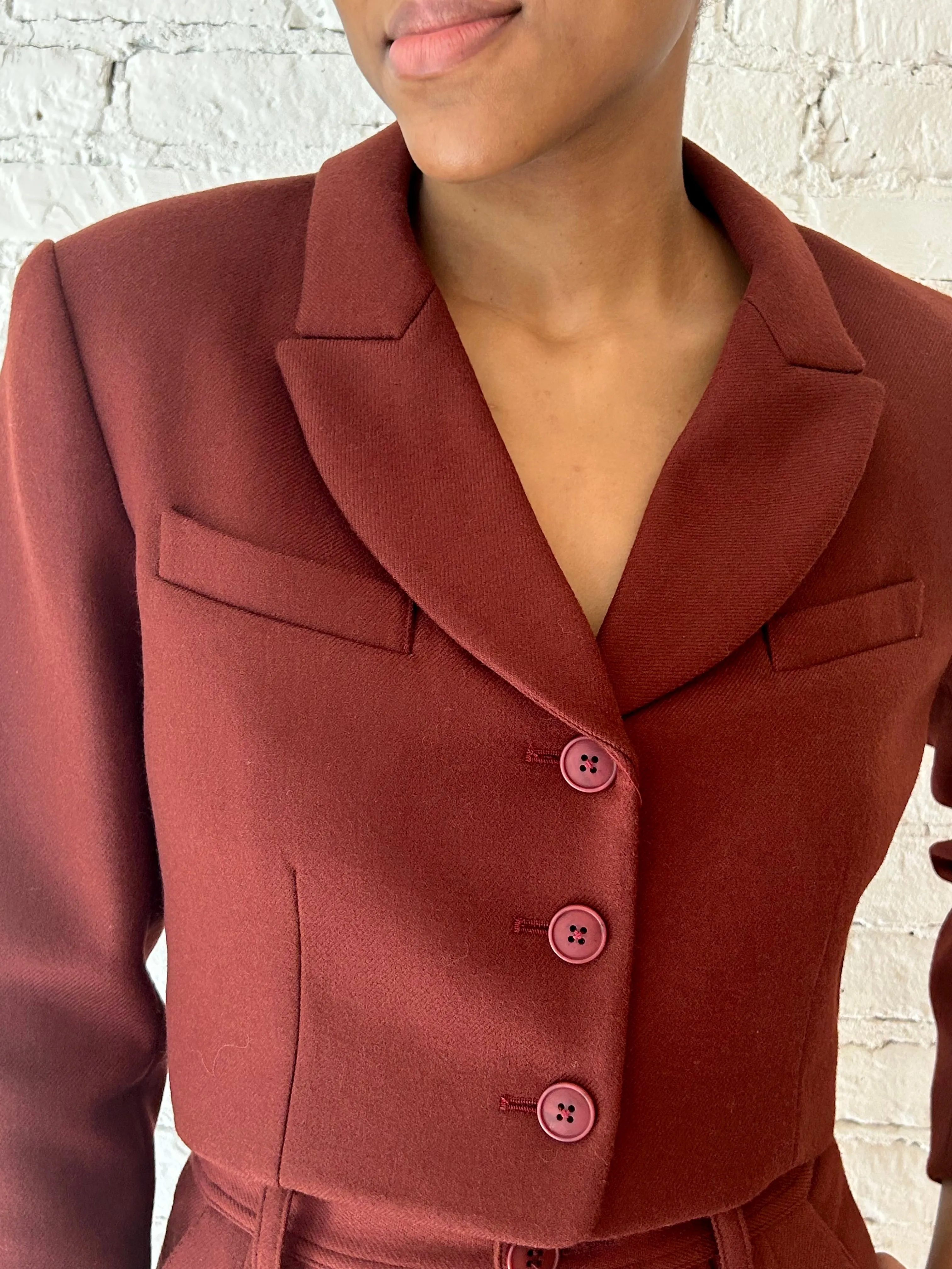 Jack Cropped Jacket - Wool - Rust