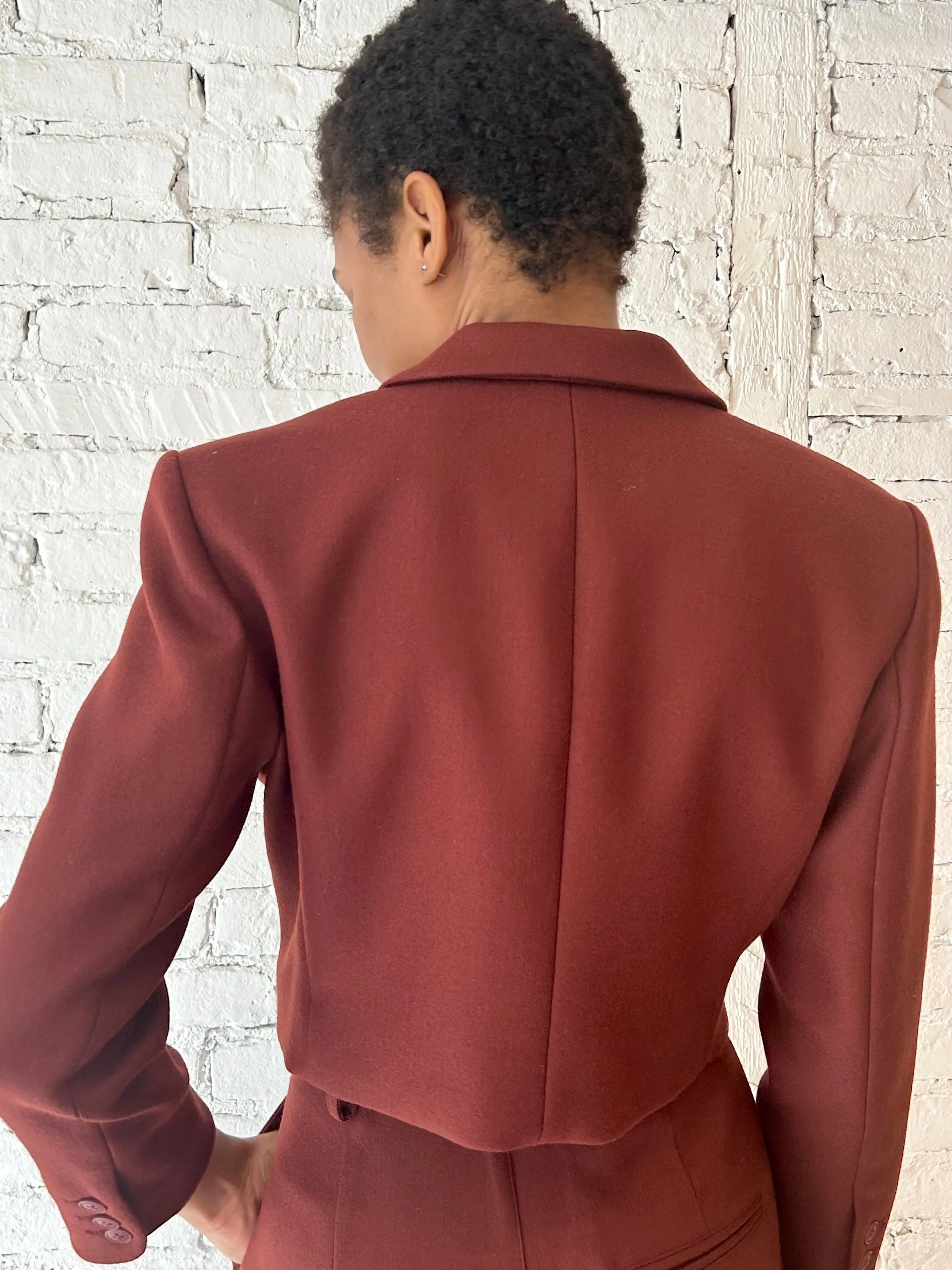 Jack Cropped Jacket - Wool - Rust