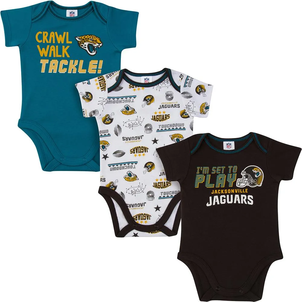 Jaguars Baby 3-Pack Short Sleeve Bodysuit
