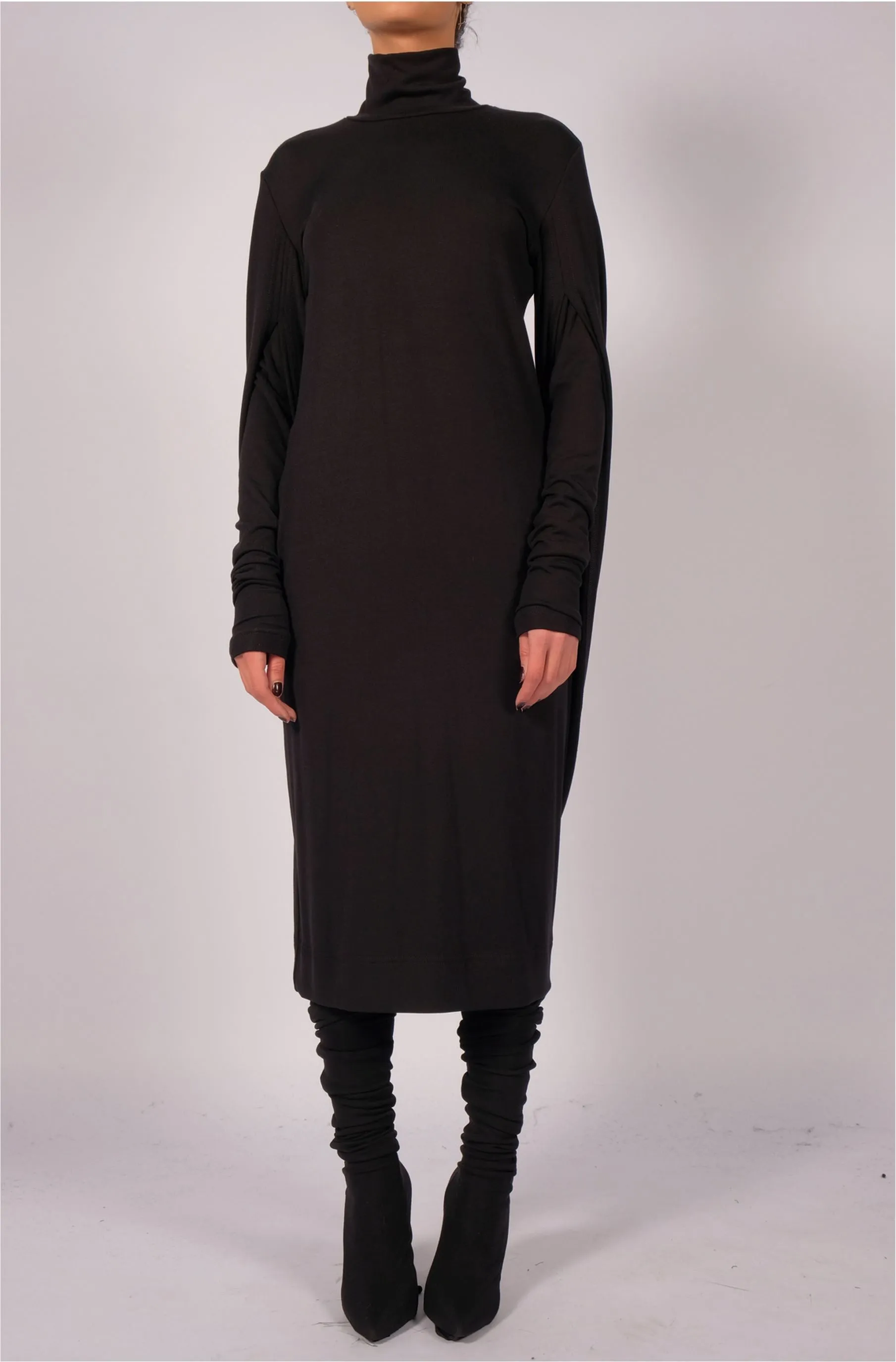 Jersey Dress Midi with Single Sleeve