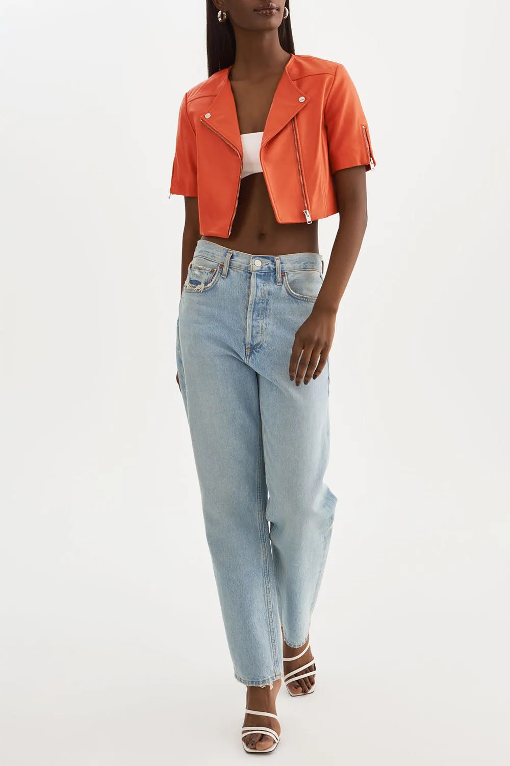 Kirsi Cropped Jacket - Spicy Orange