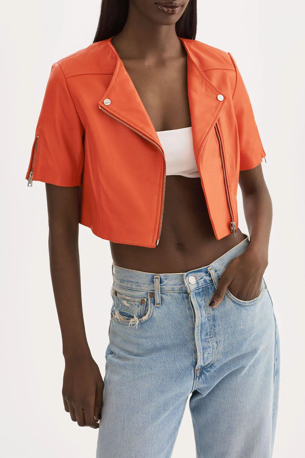 Kirsi Cropped Jacket - Spicy Orange