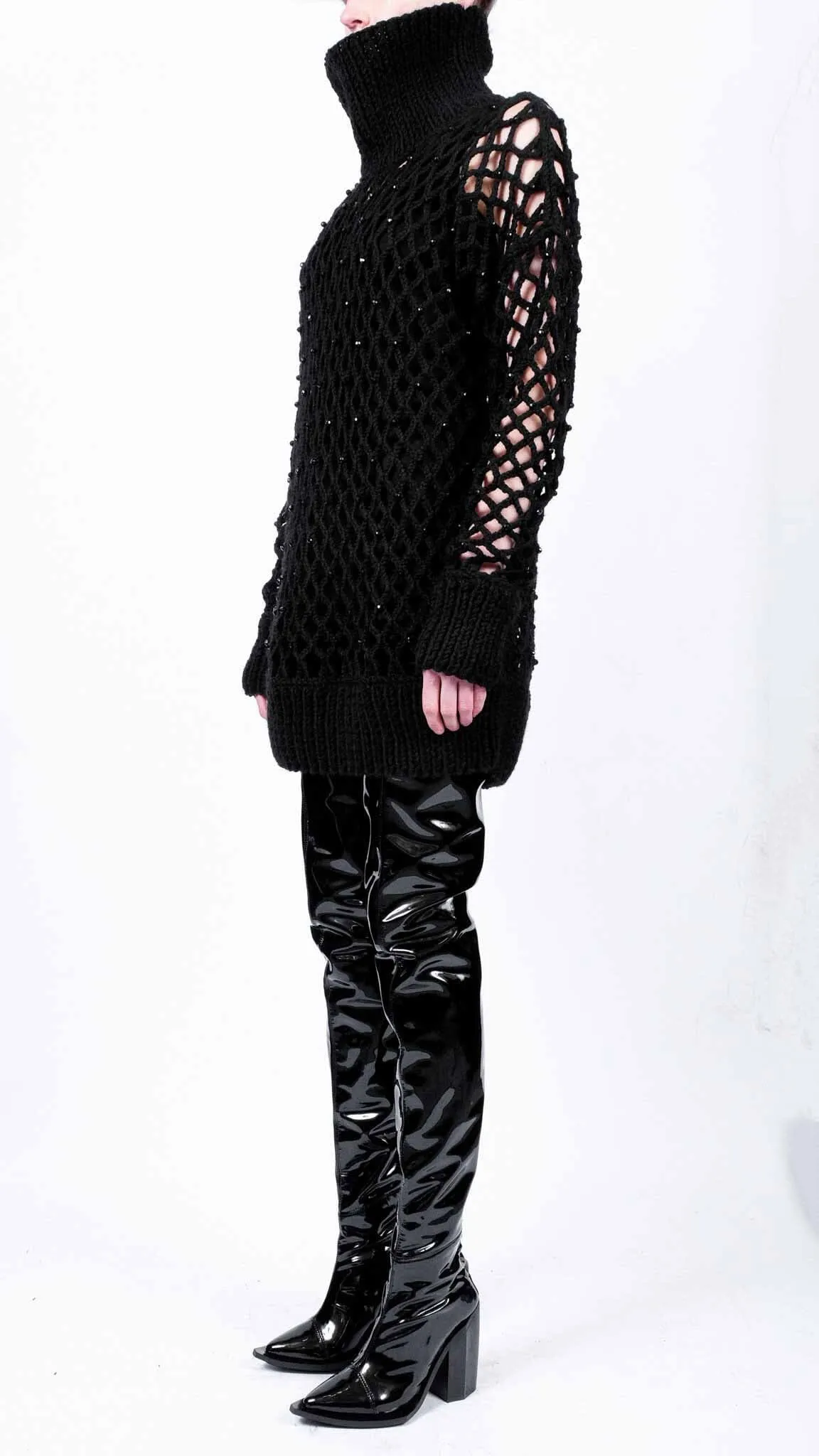 Knitted Turtleneck with Stones