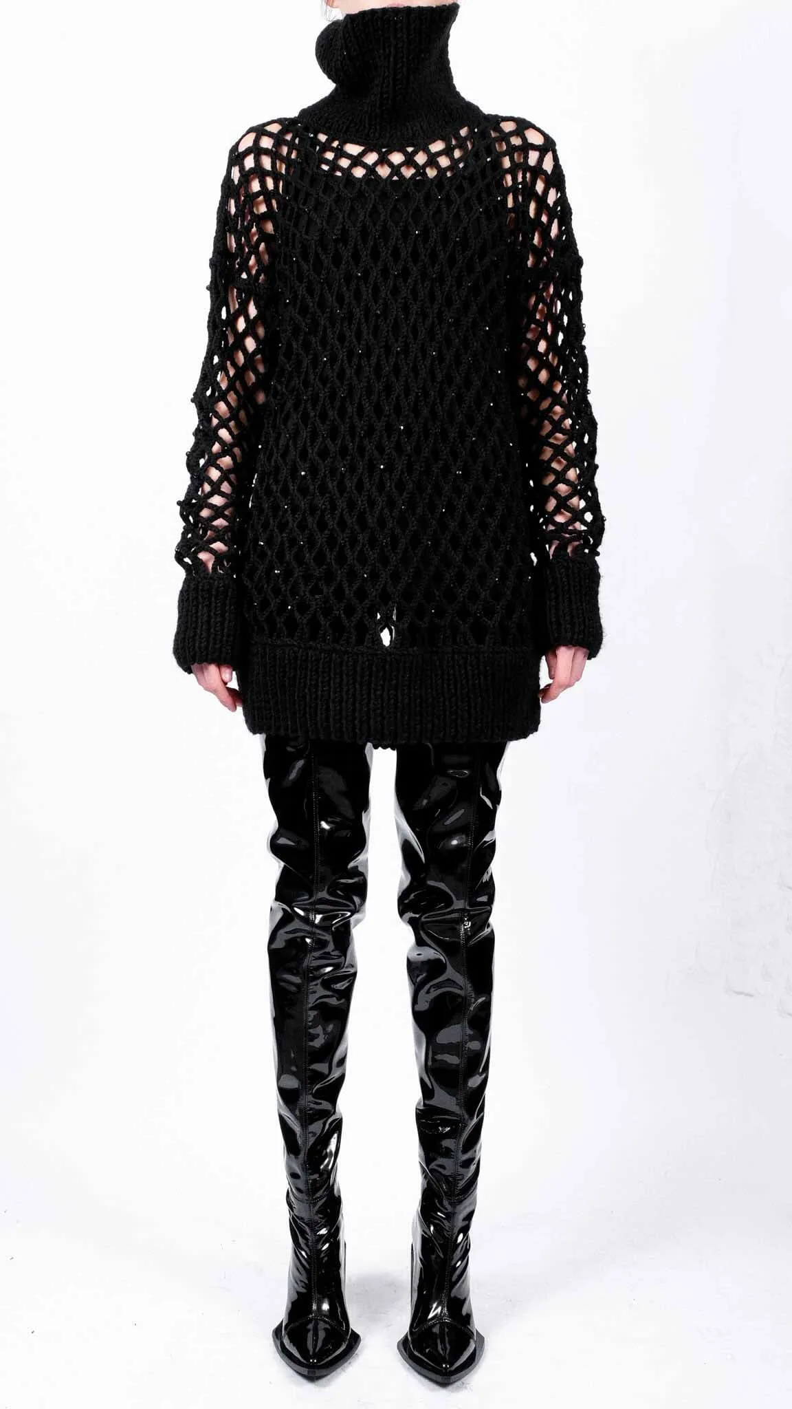 Knitted Turtleneck with Stones