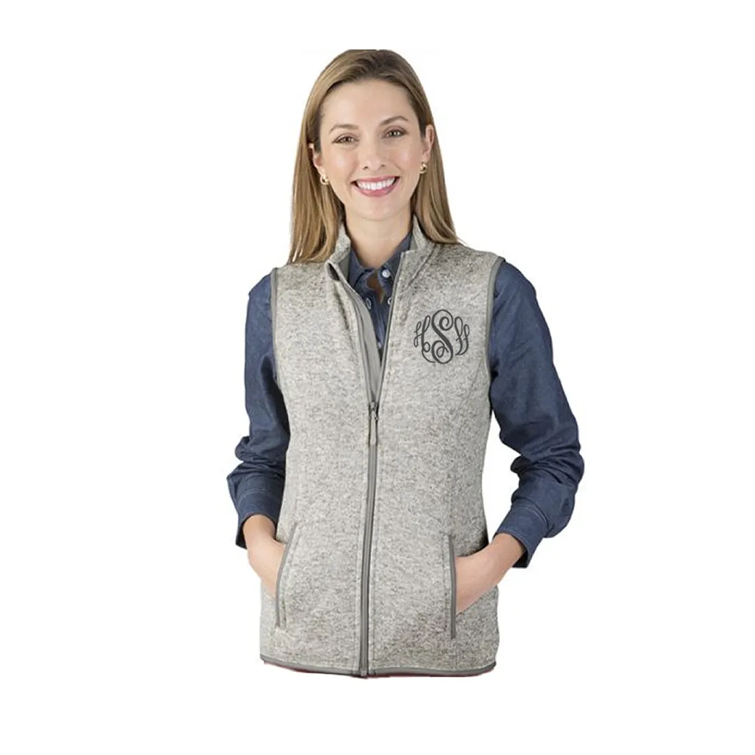 Ladies Knit Sweater Vest with Monogram