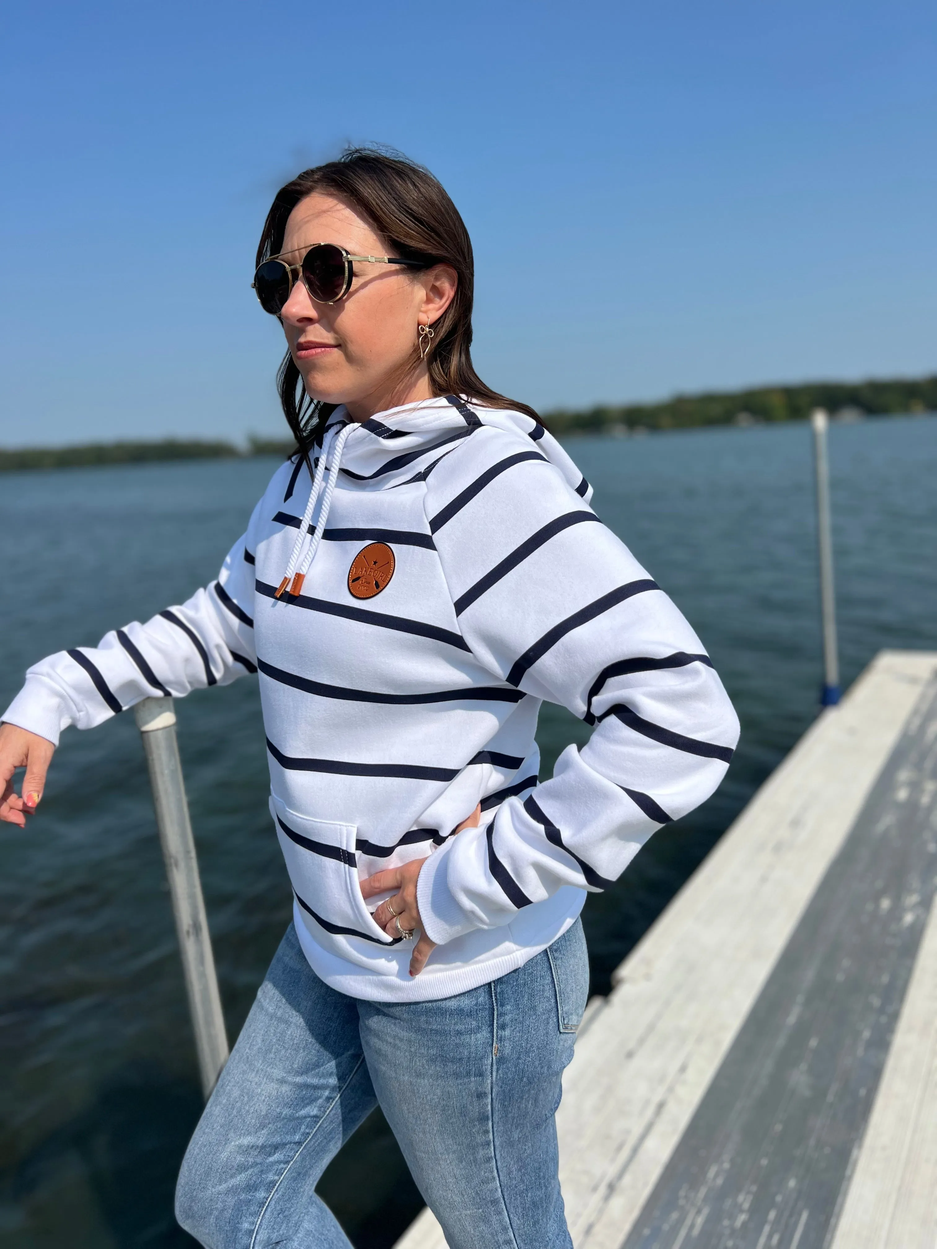 Lakegirl Fleece Striped Hoodie