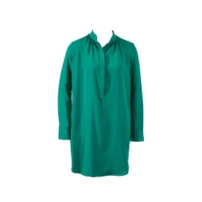 Lauren Ralph Lauren Womens Long Sleeve Henley Tunic Shirt Turquoise Petite Small