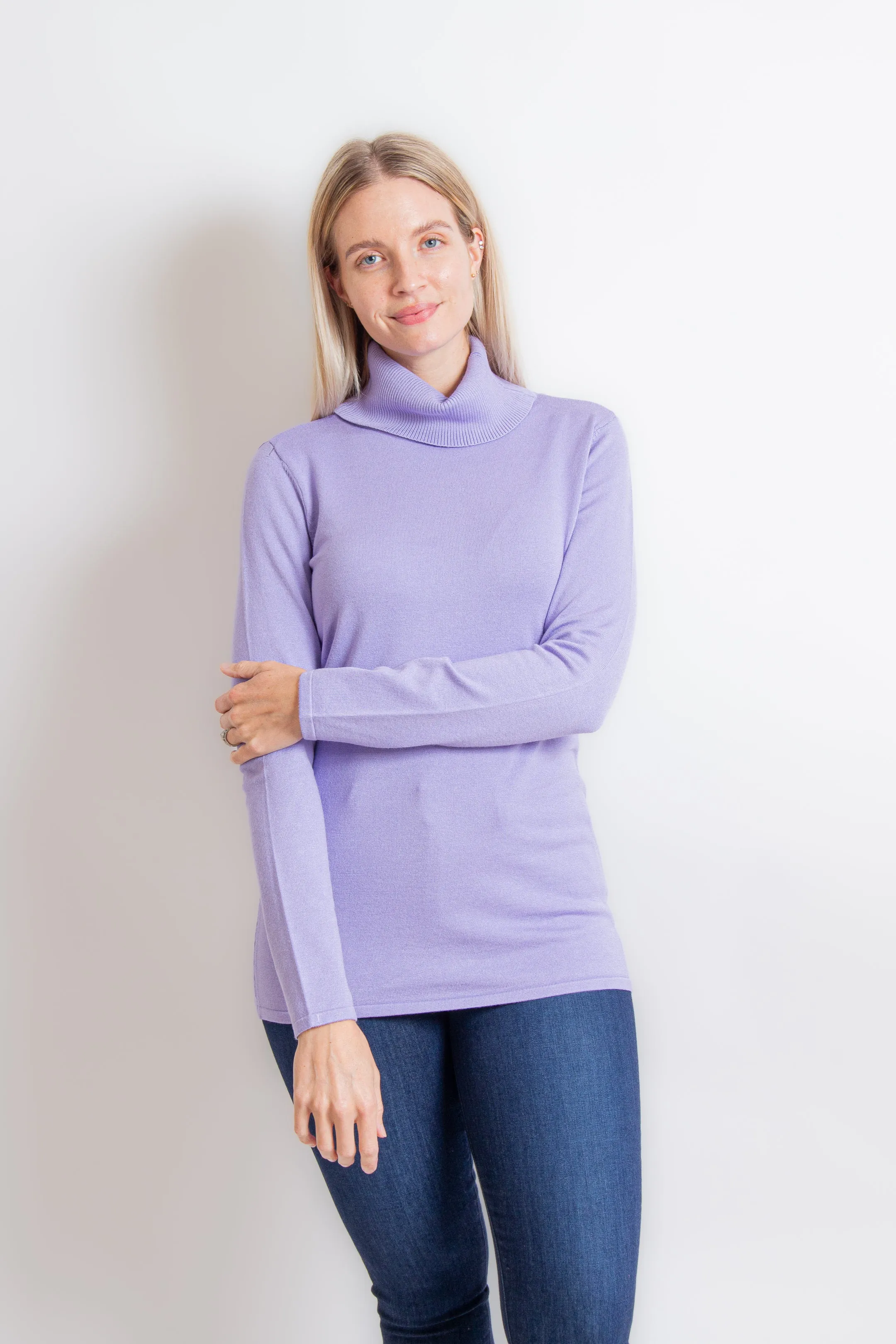 Lavender Turtleneck Top