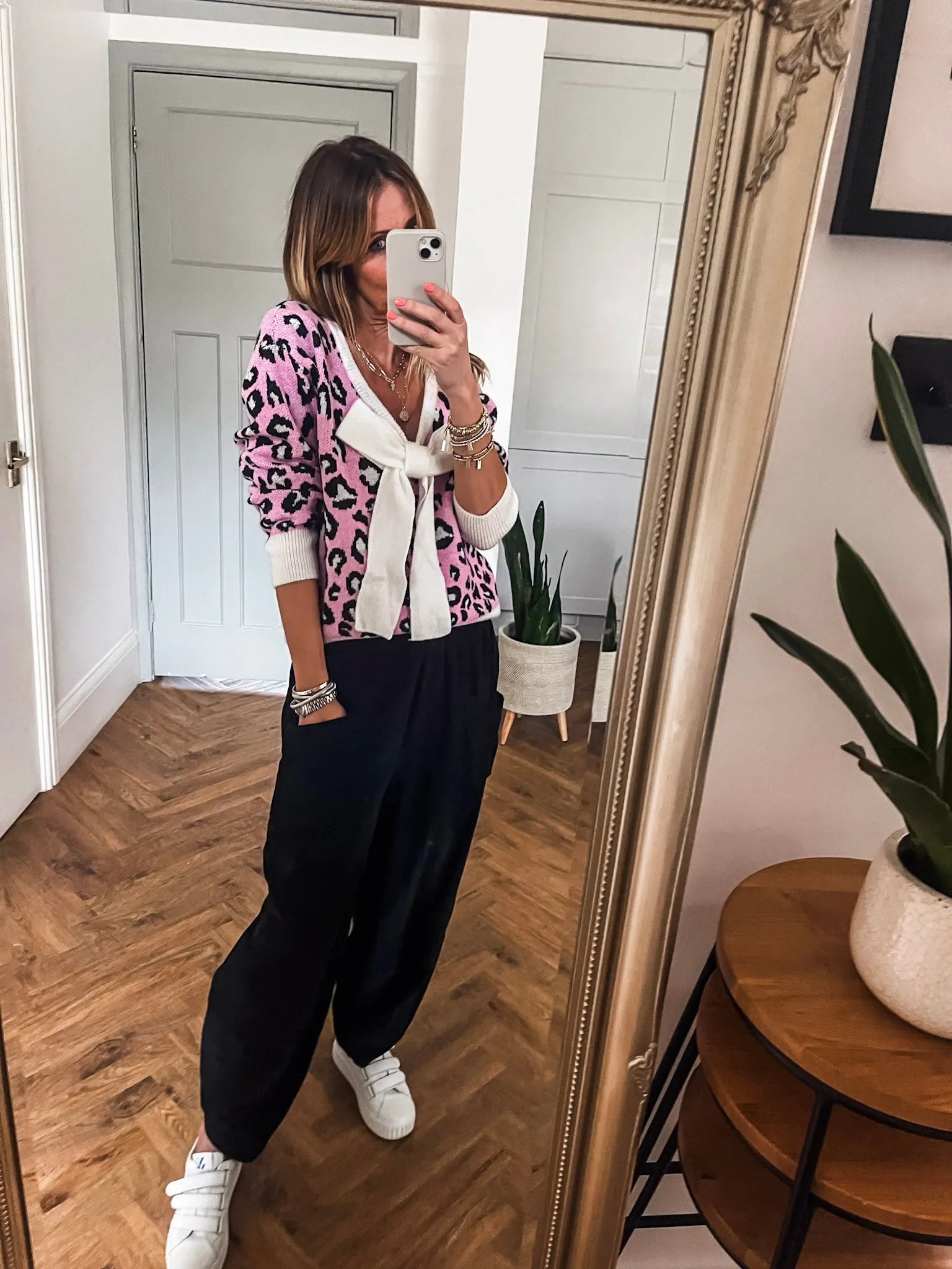 Leopard Bow Knit Jumper