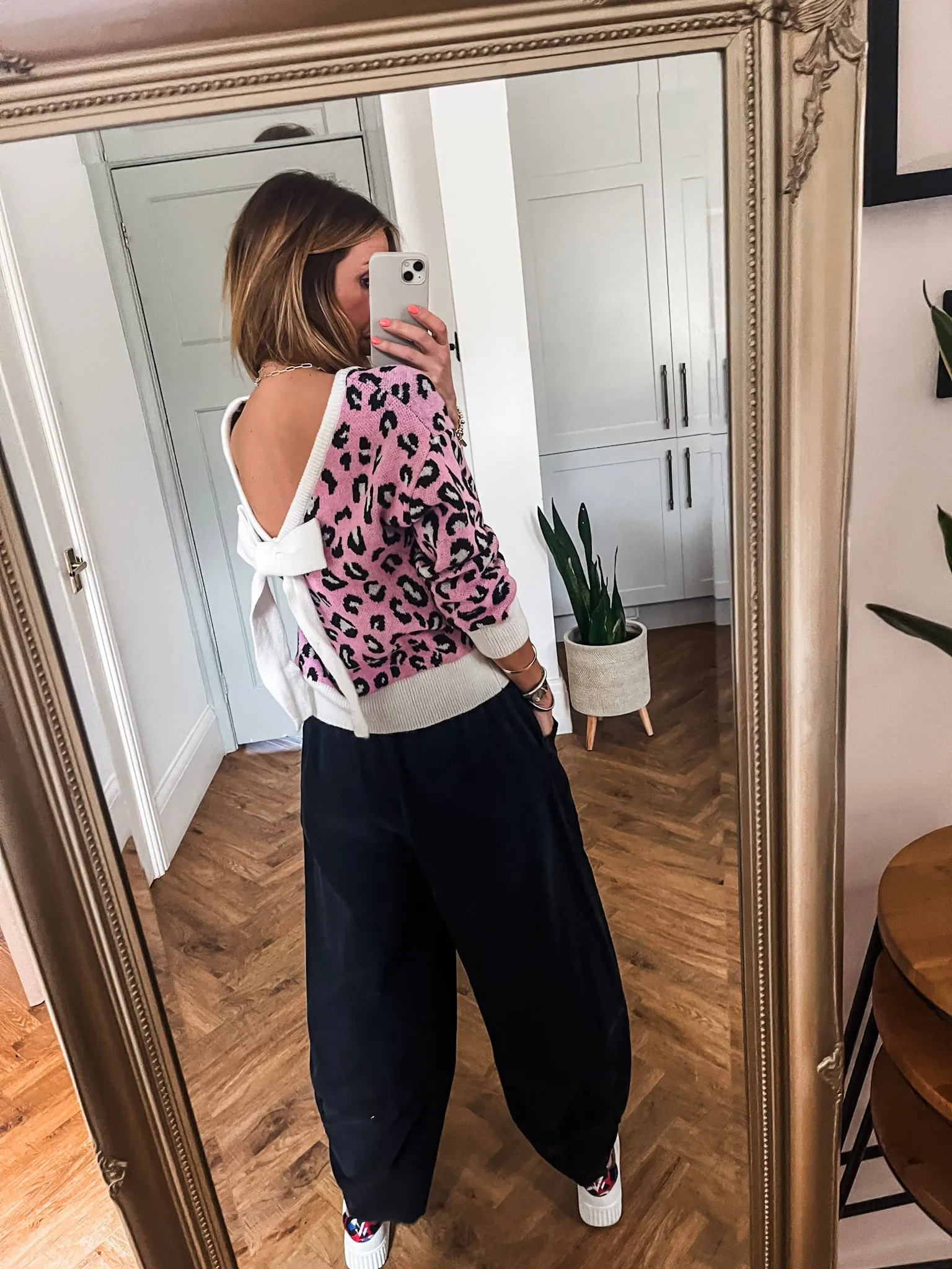 Leopard Bow Knit Jumper