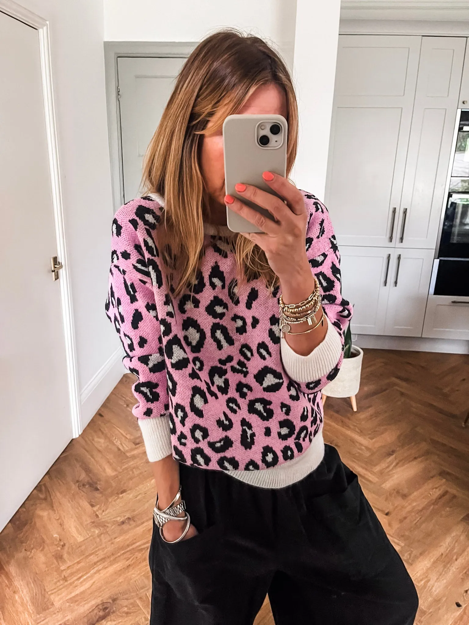 Leopard Bow Knit Jumper