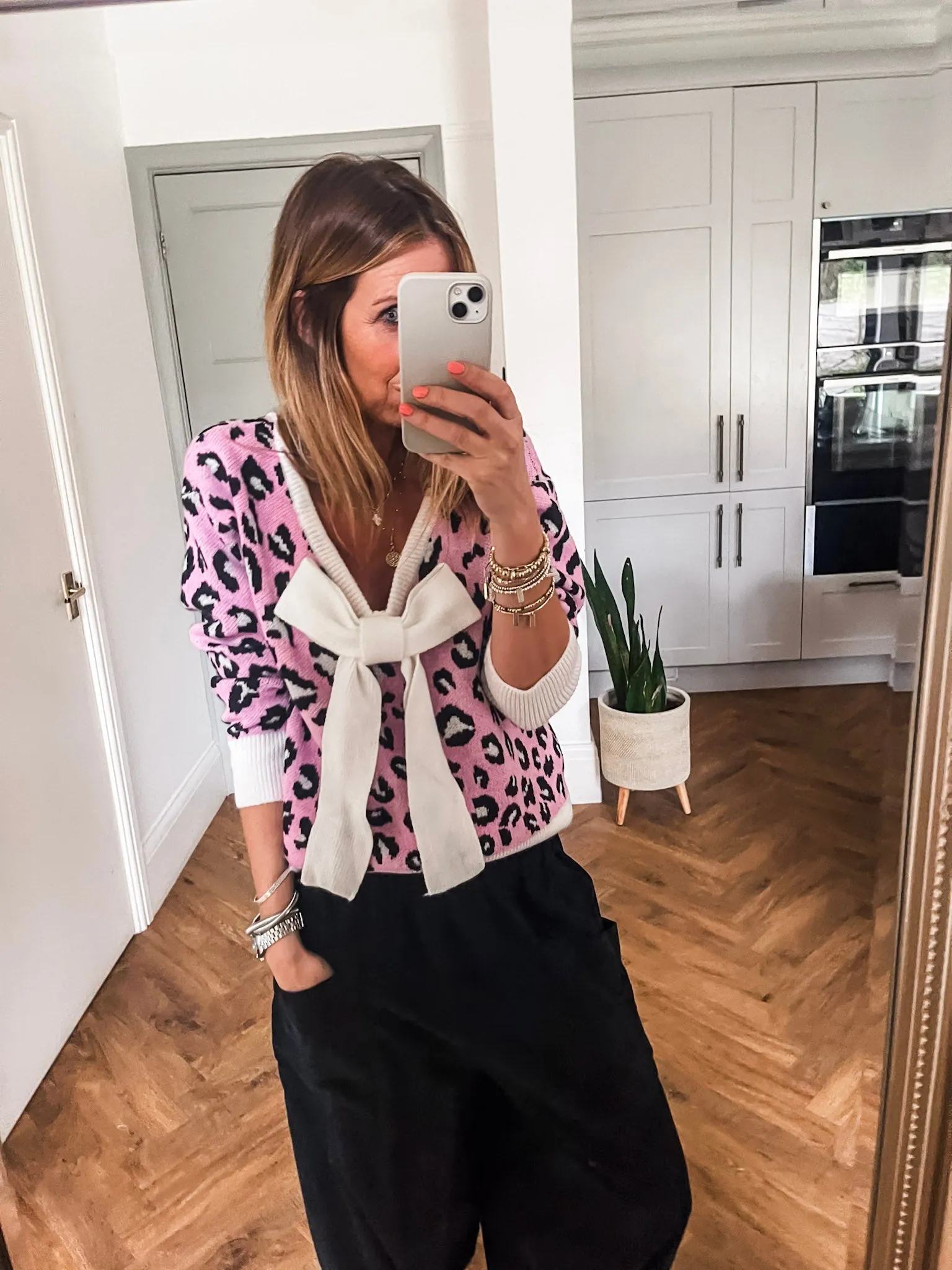 Leopard Bow Knit Jumper