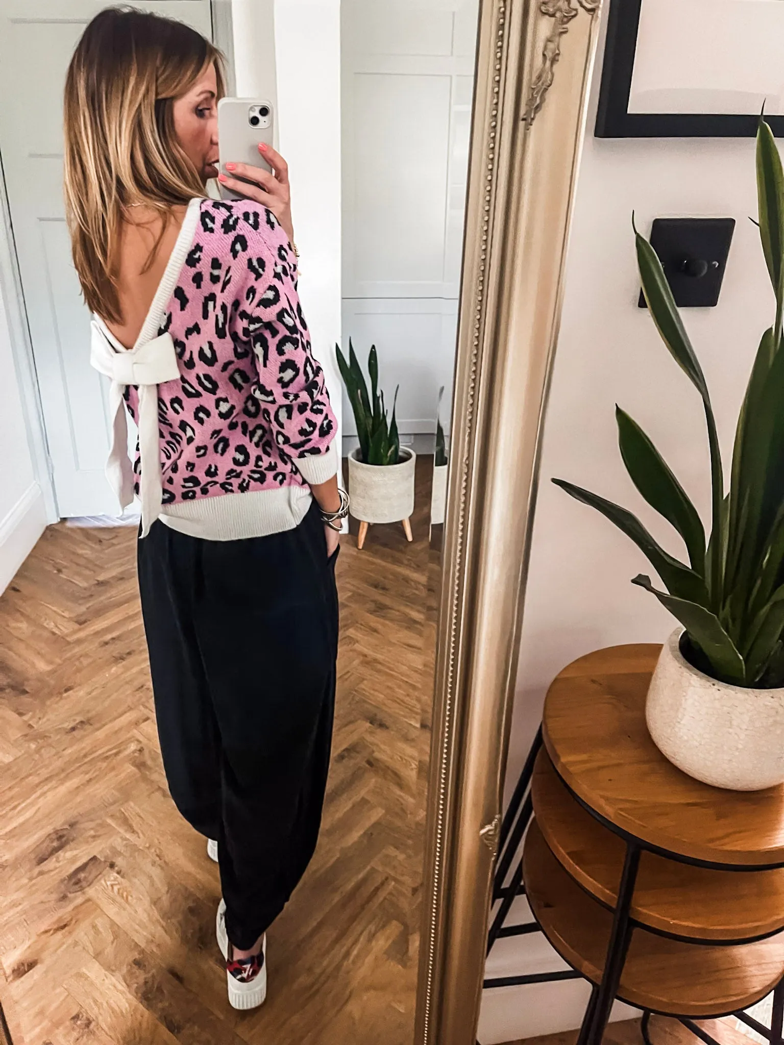 Leopard Bow Knit Jumper