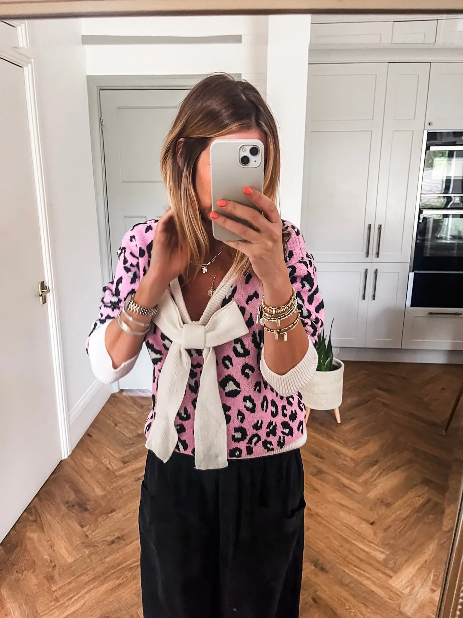 Leopard Bow Knit Jumper