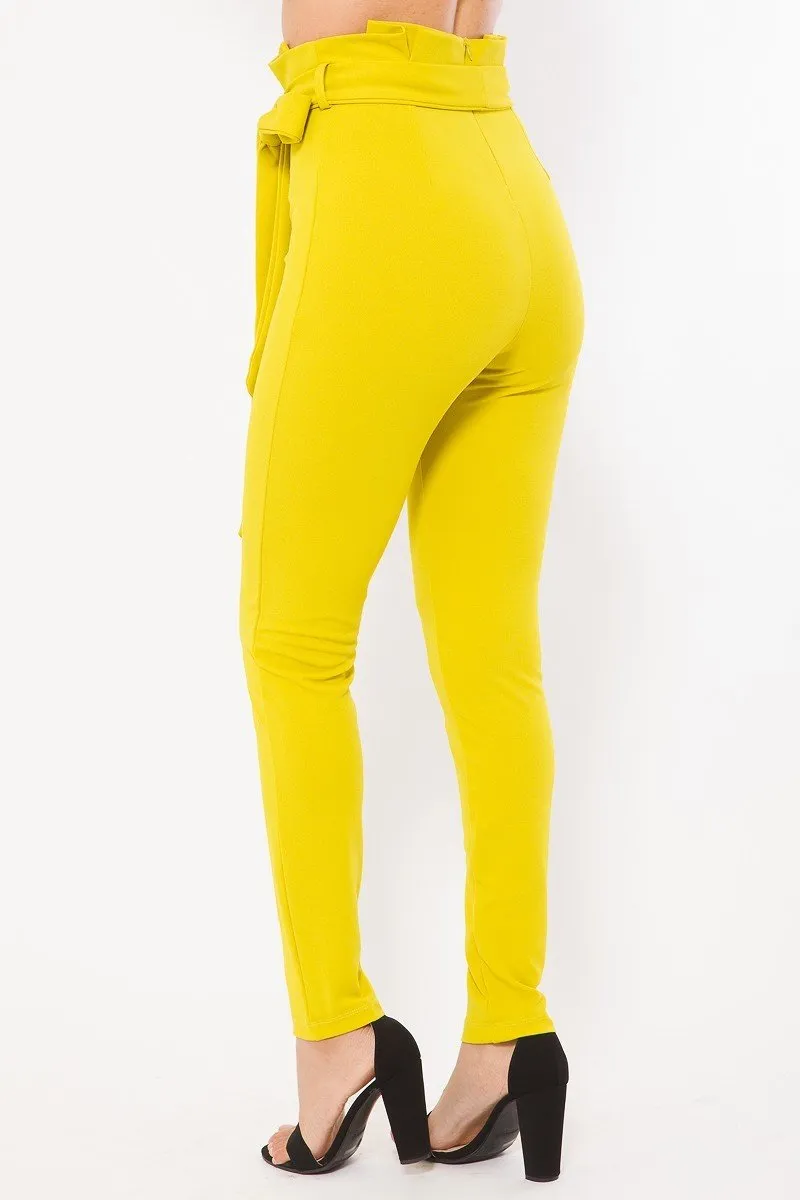 Lime Women's High Waist Fashion Skinny Pants