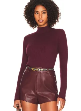 Long Sleeve Mock Rib Top