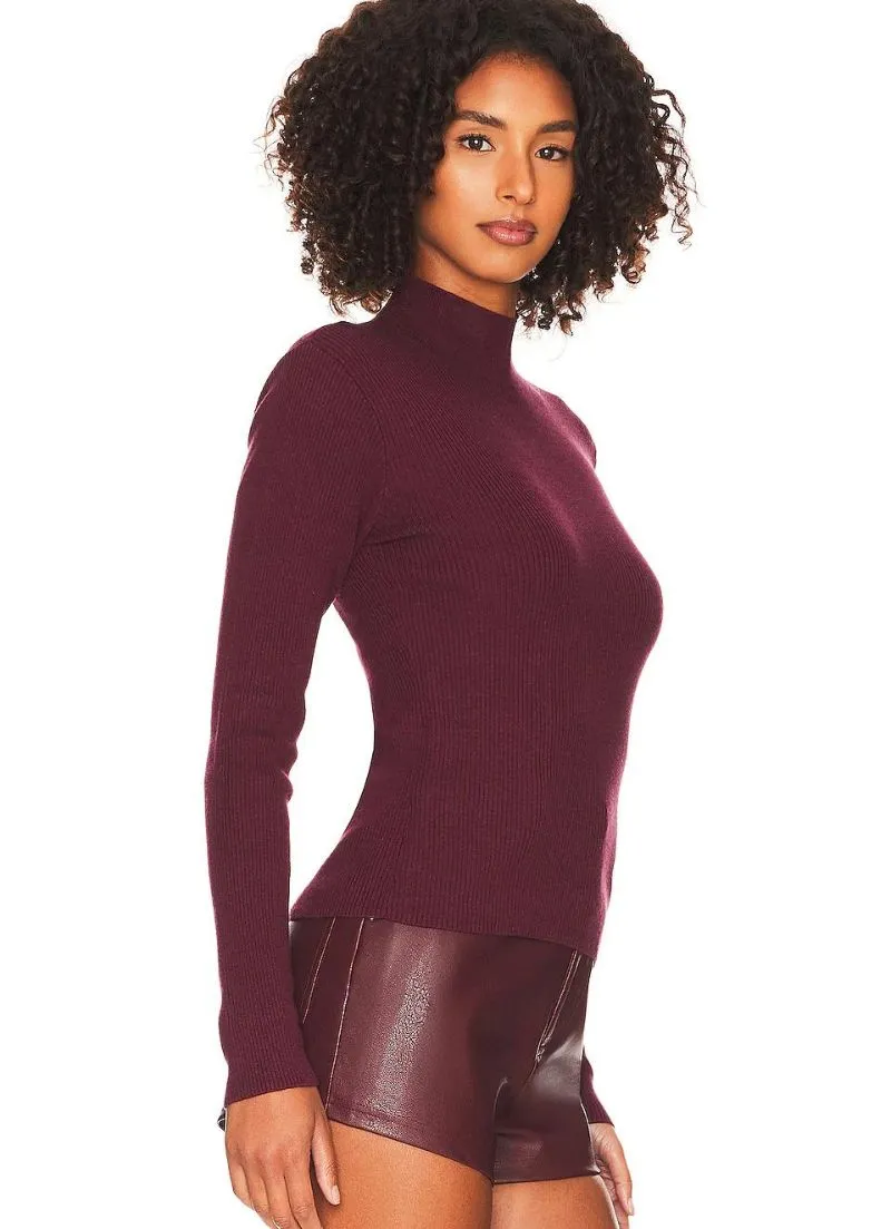 Long Sleeve Mock Rib Top